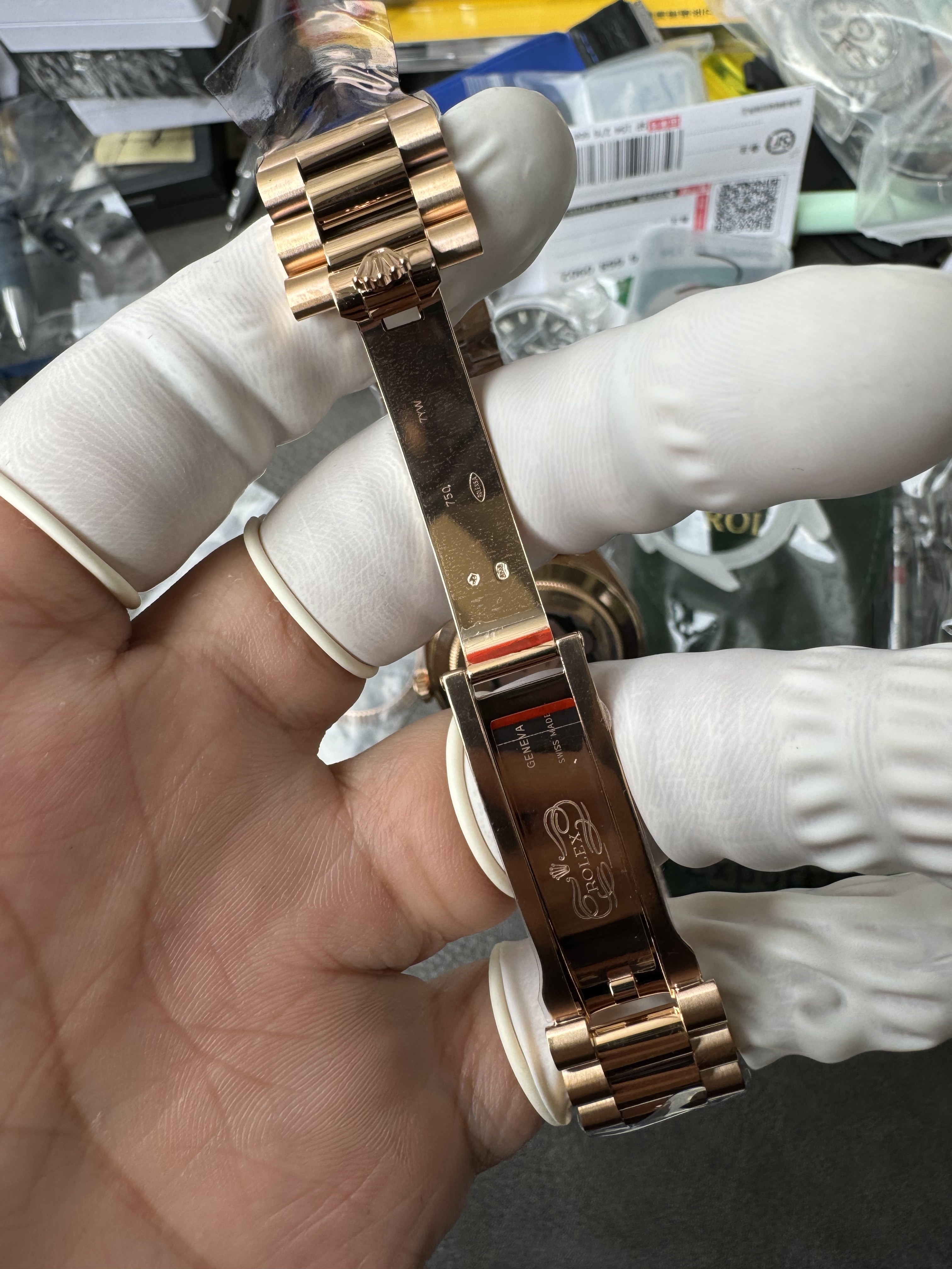 Super Clone Rolex 1:1 Day-Date 228235 Olive Green Dial Diamond Bezel President