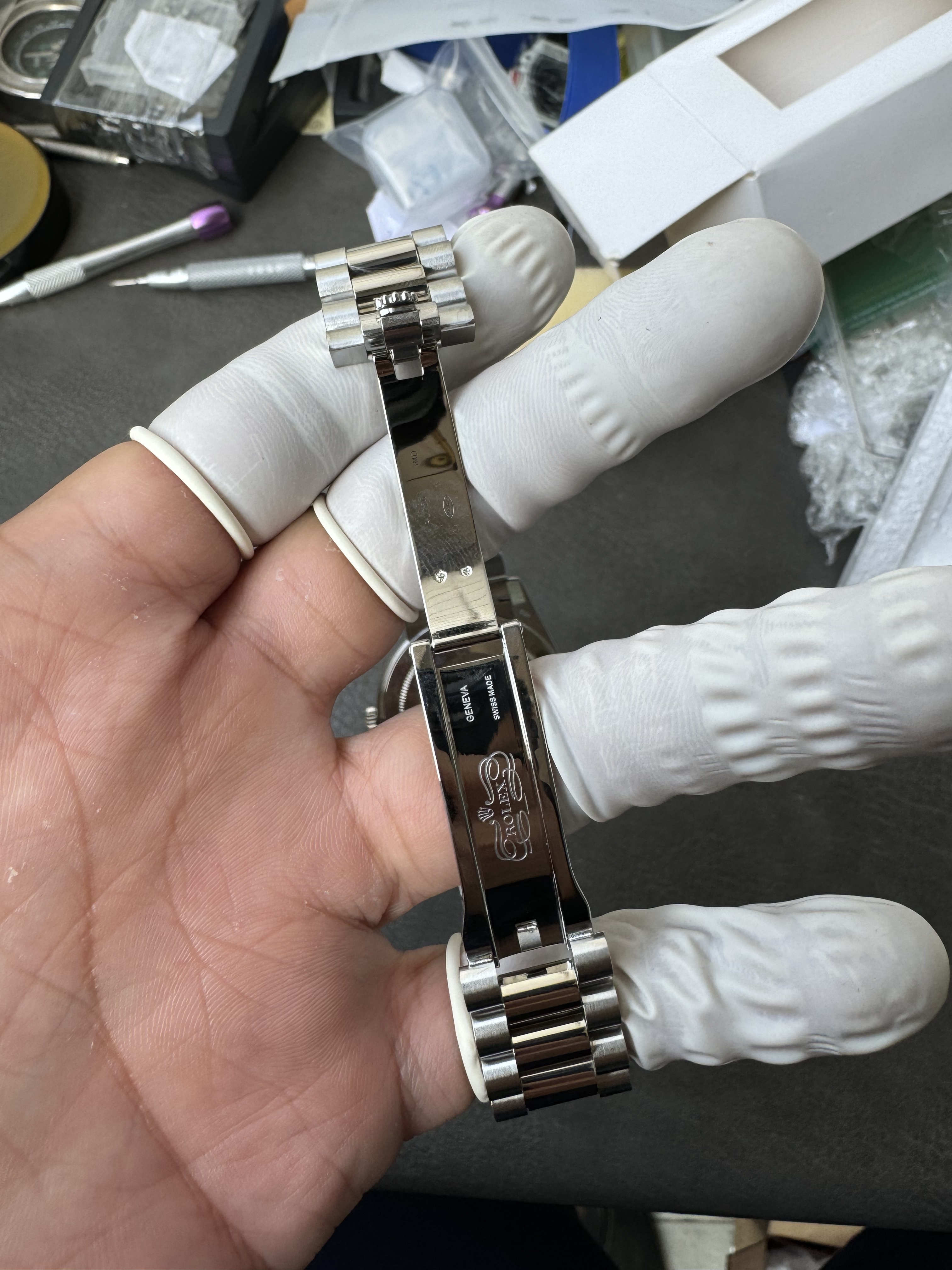 Super Clone Rolex 1:1 Day-Date 228239 Rainbow Markers Full Diamond Pave Dial Watch