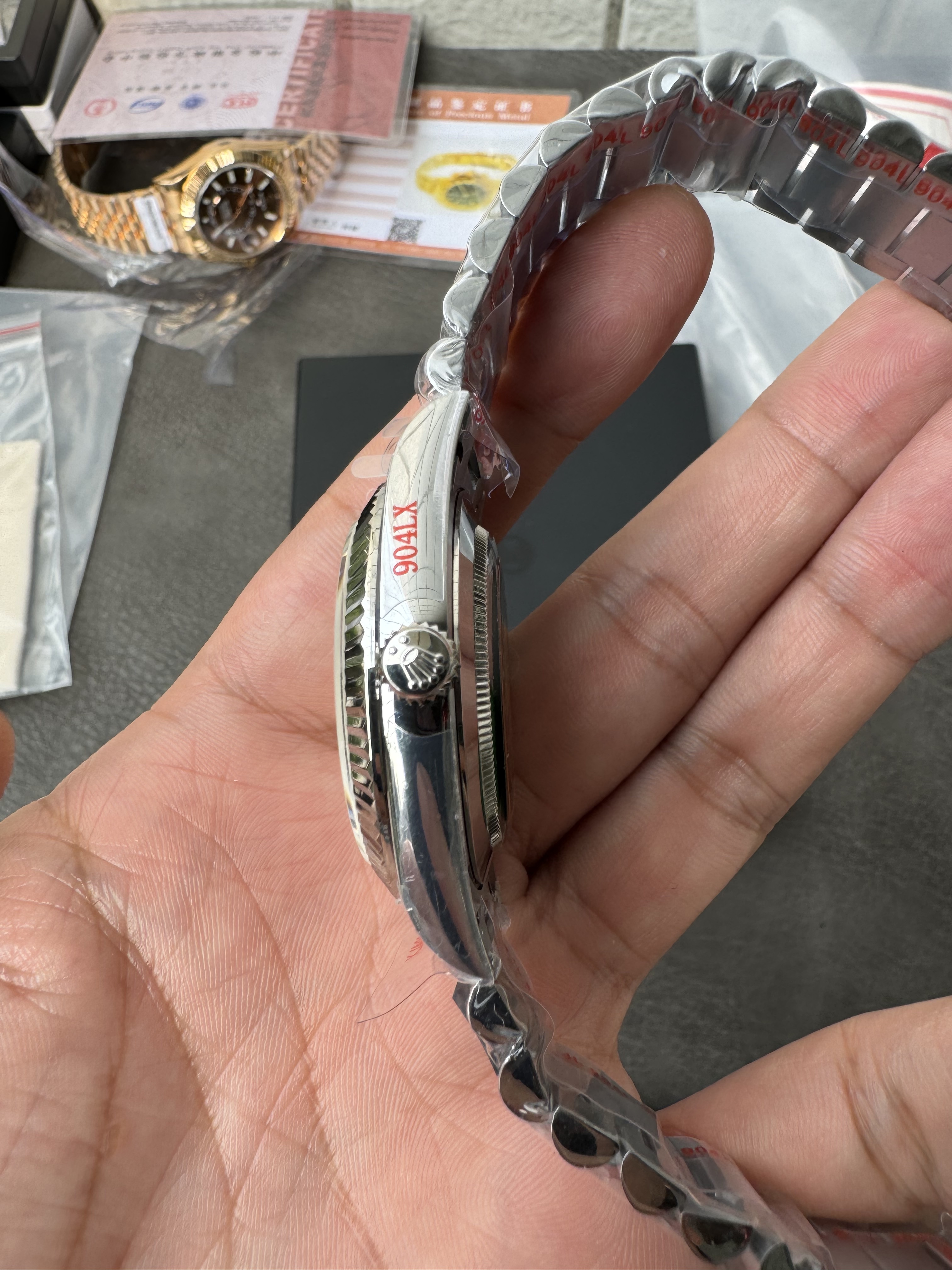 Super Clone Rolex Day-Date 40 – Rare Meteorite Dial in Full White Gold