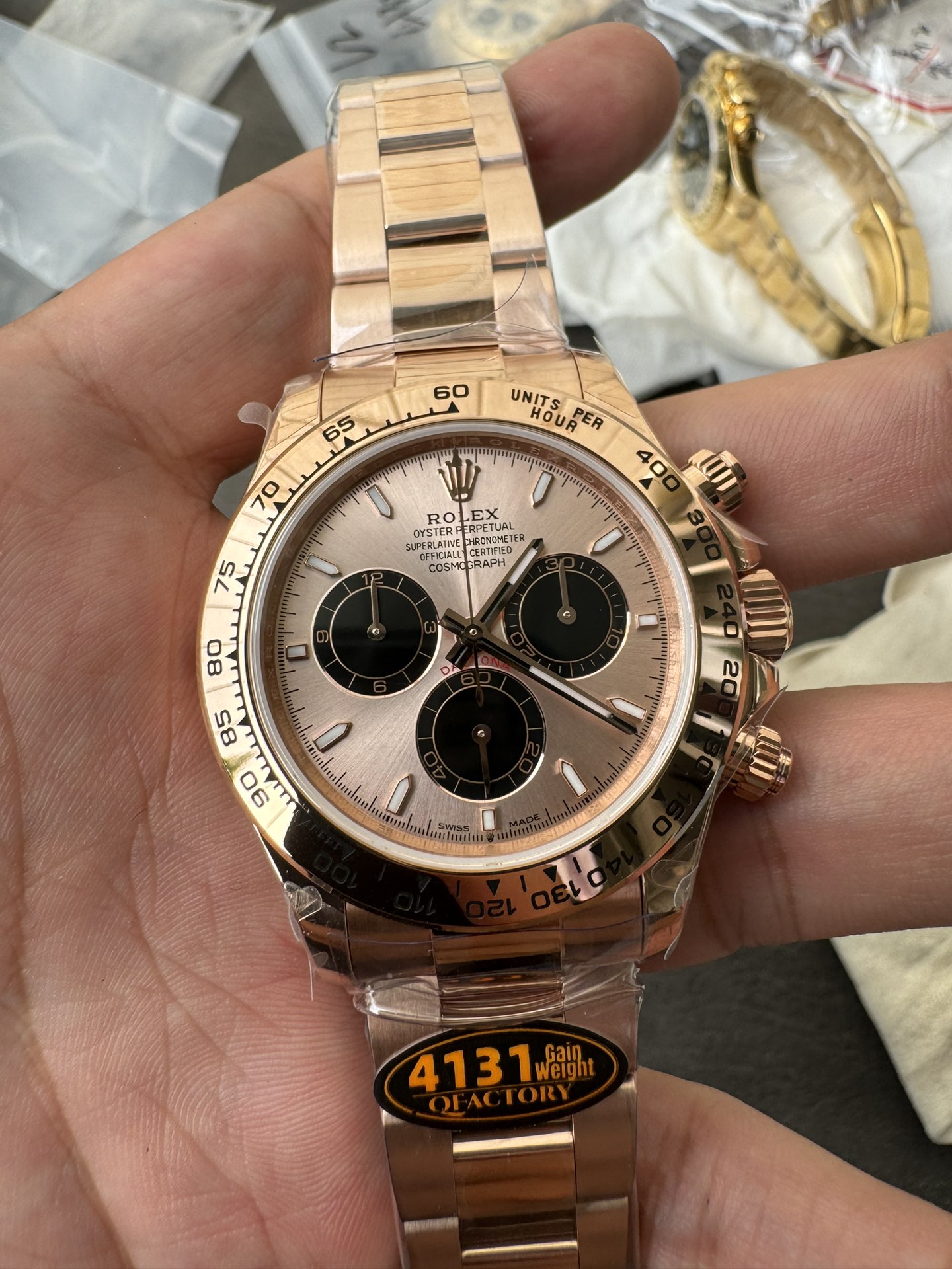 Super Clone Rolex 1:1 Daytona 116505 Everose Gold Pink Dial – 4131 Movement