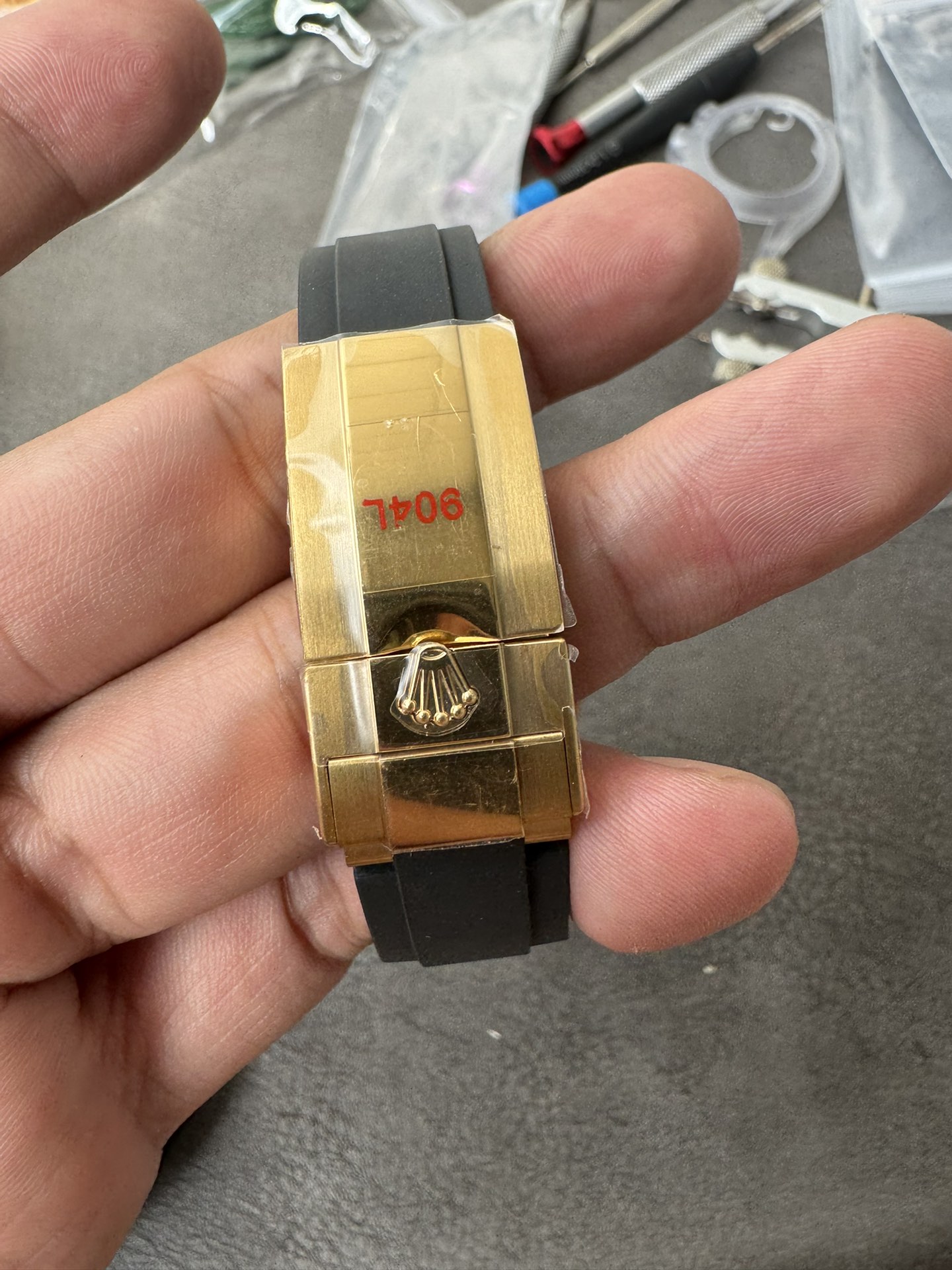 Super Clone Rolex 1:1 Daytona 116518LN Black Dial Gold Case Oysterflex | 4130 Movement