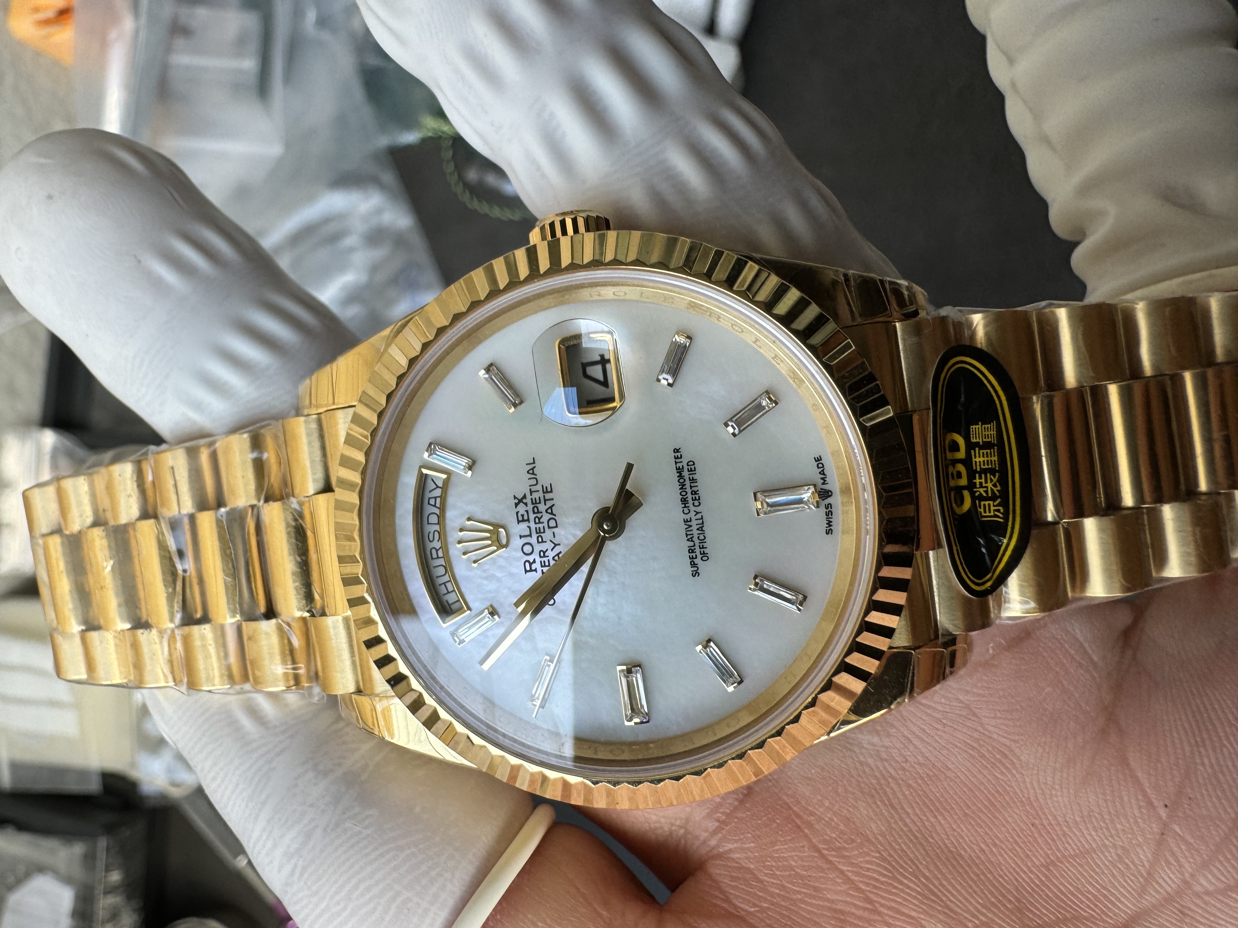 Super Clone Rolex 1:1 Day-Date 228238 Champagne Diamond Dial President Watch