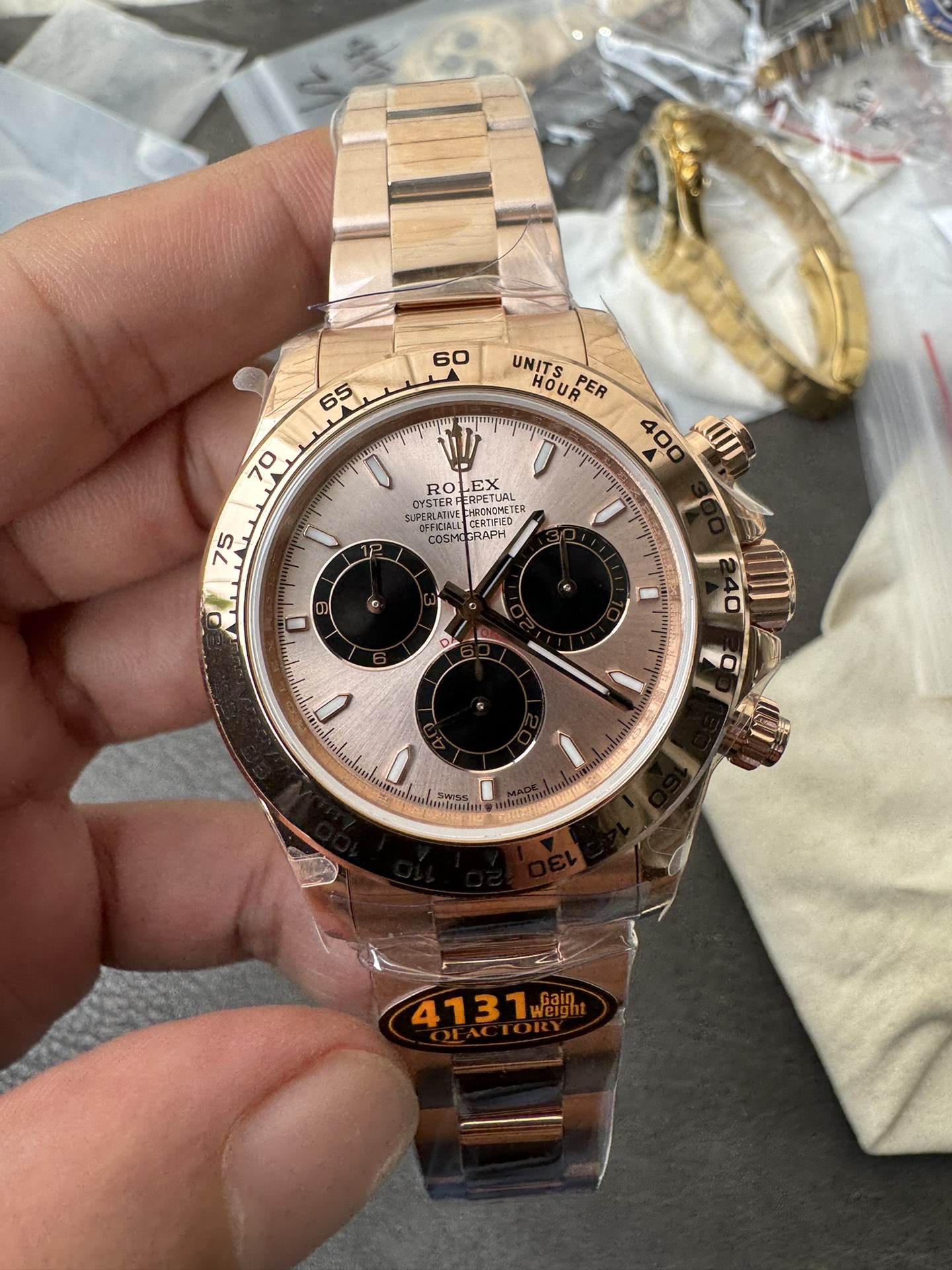 Super Clone Rolex 1:1 Daytona 116505 Everose Gold Pink Dial – 4131 Movement