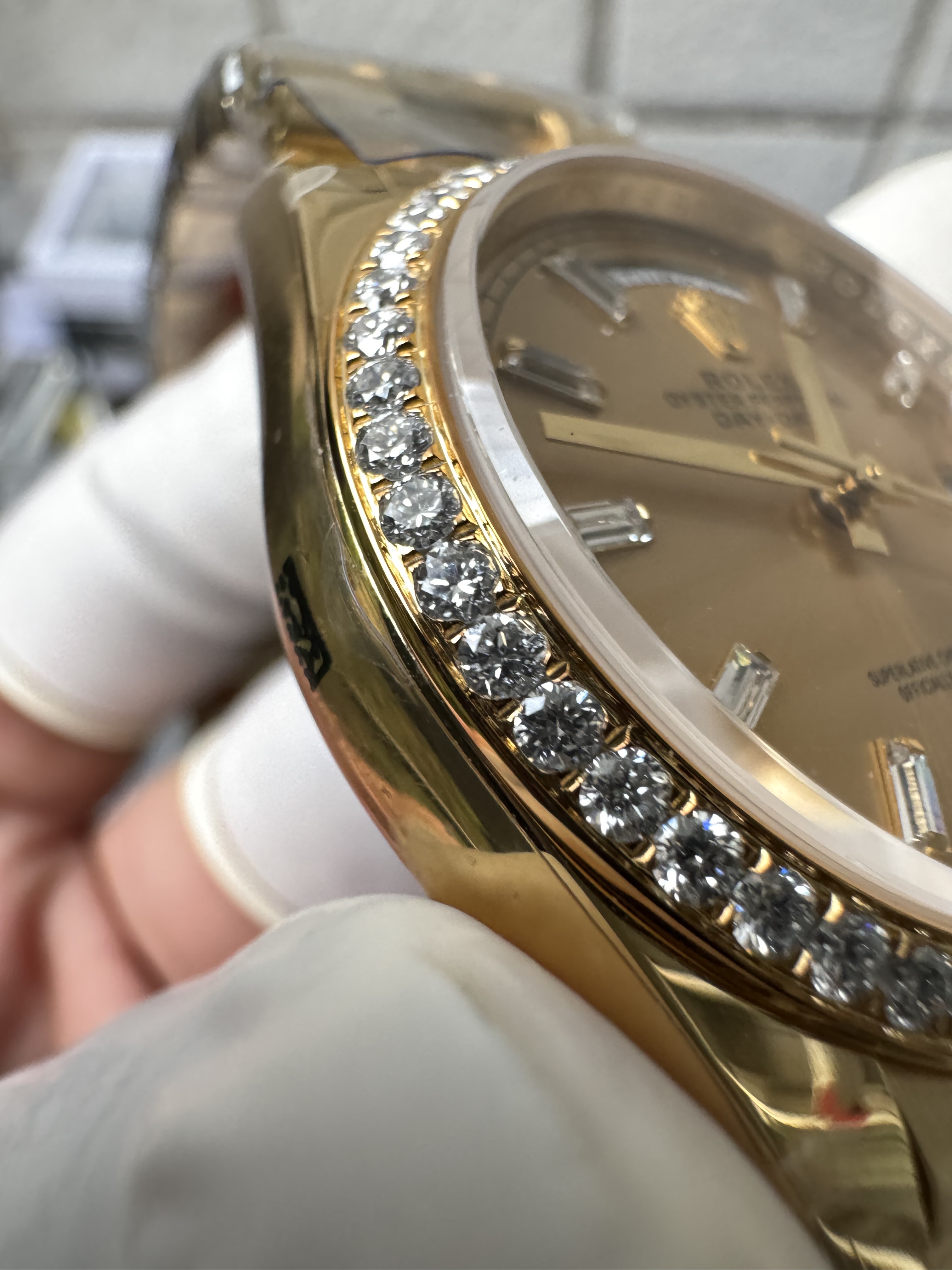 Luxury Gold Day-Date 40mm | Champagne Dial & Diamond Bezel | 1:1 Super Clone