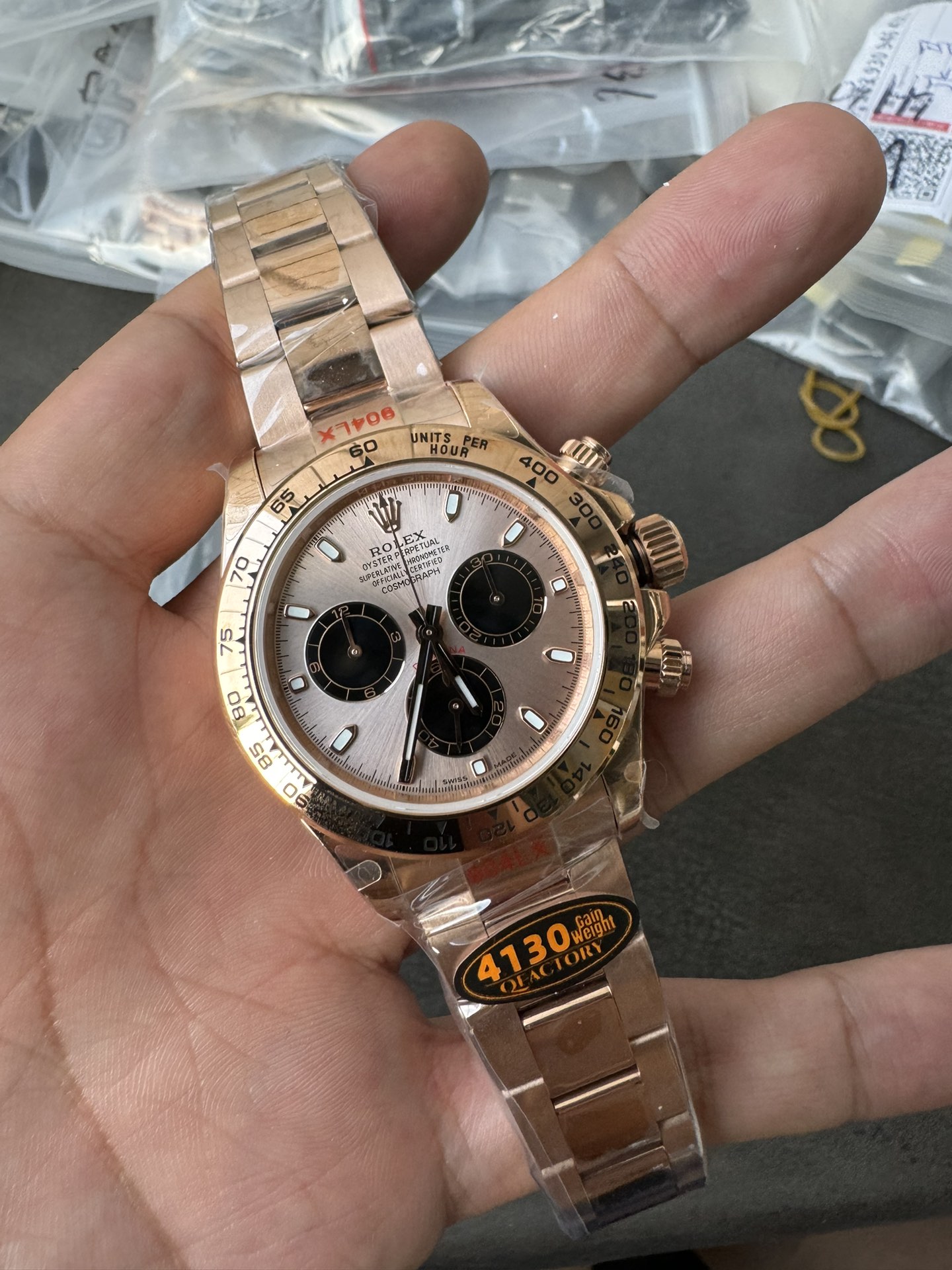 Super Clone Rolex 1:1 Daytona 116505 Rose Gold Pink Dial Black Sub-Dials | 4130 Movement