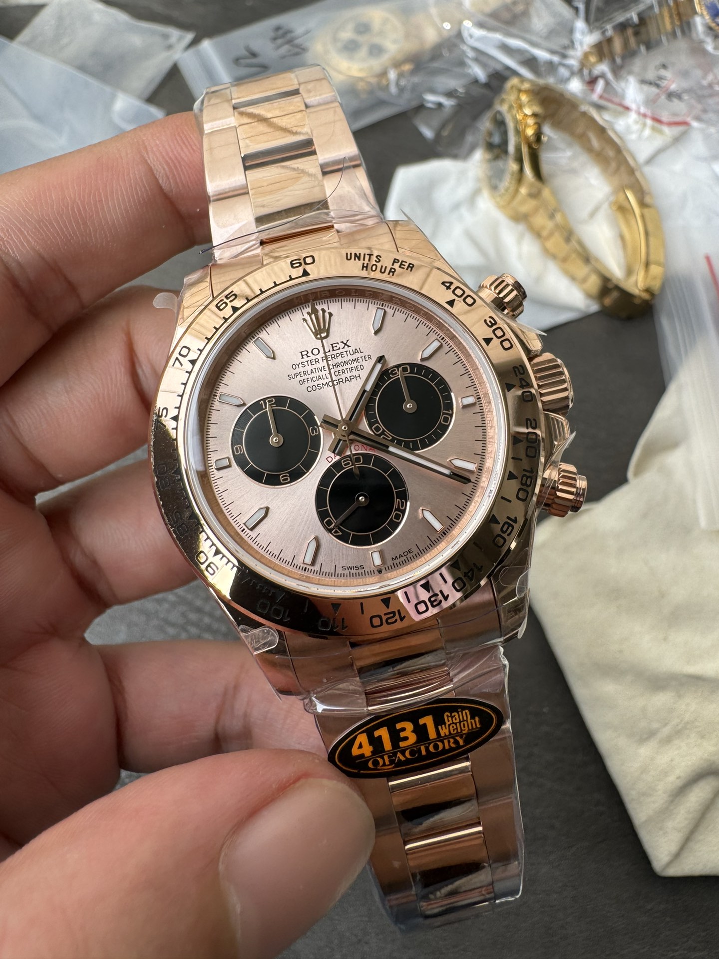 Super Clone Rolex 1:1 Daytona 116505 Everose Gold Pink Dial – 4131 Movement