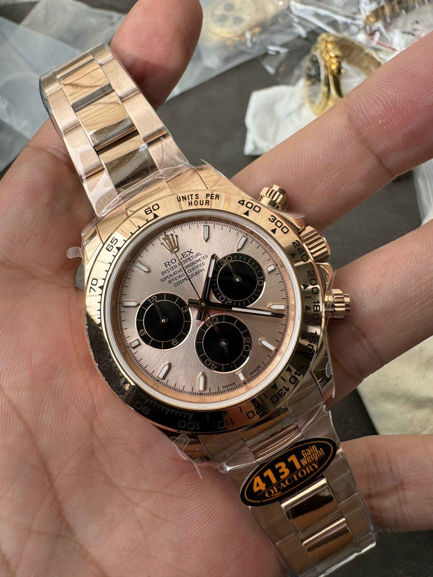 Super Clone Rolex 1:1 Daytona 116505 Everose Gold Pink Dial – 4131 Movement