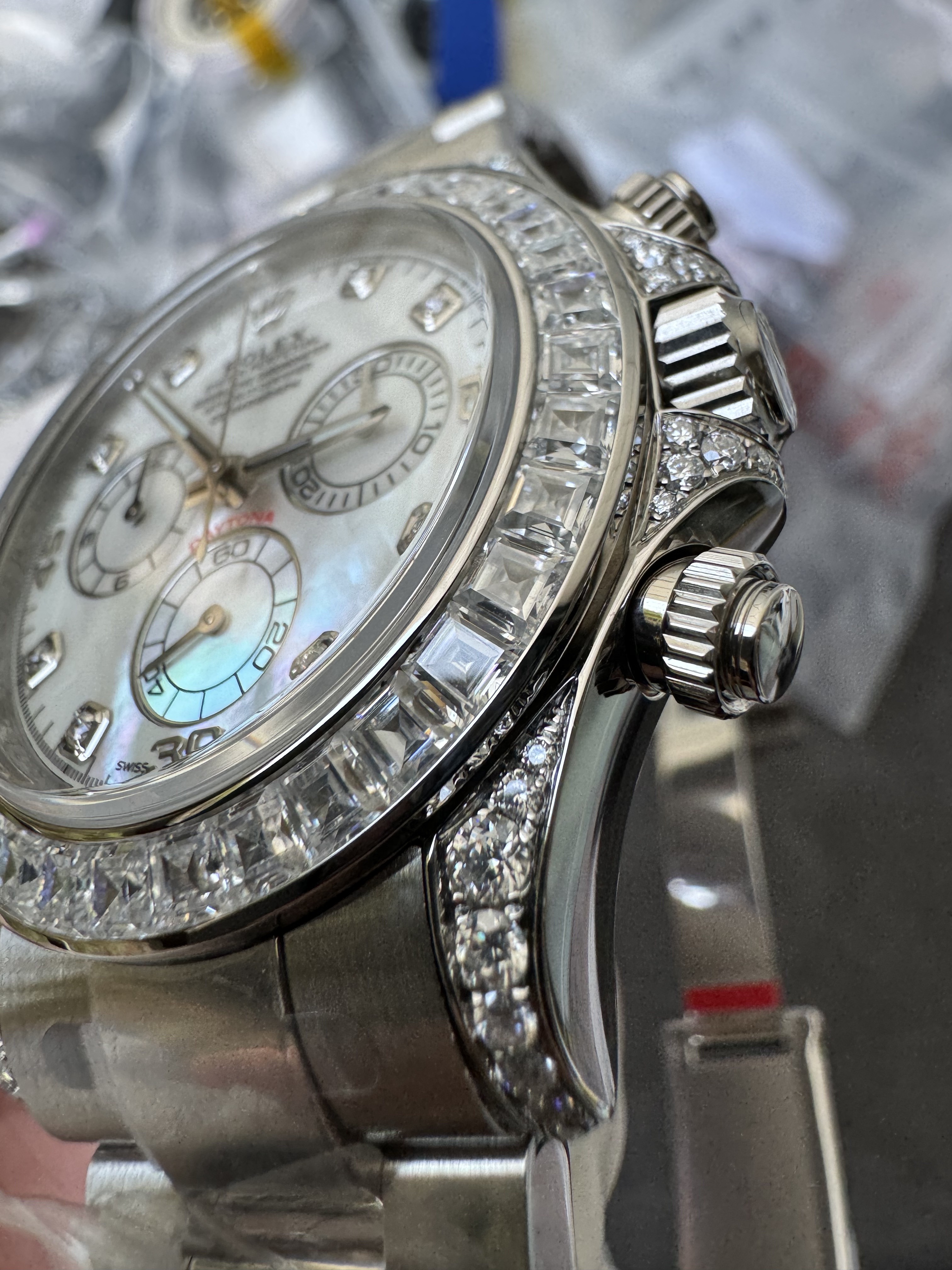 Super Clone Rolex 1:1 Daytona 116599RBR MOP Dial Full Diamond  4130 Movement