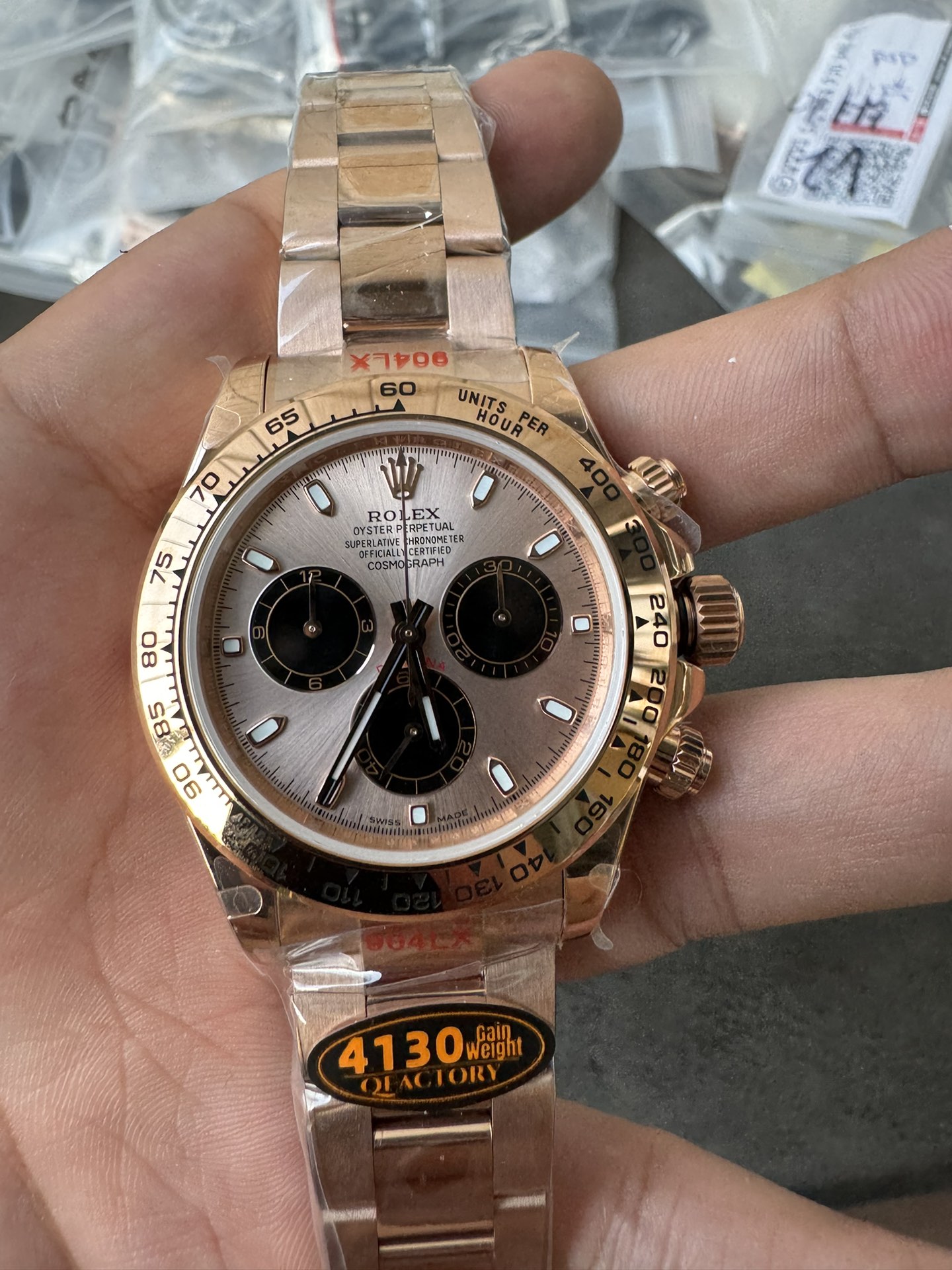 Super Clone Rolex 1:1 Daytona 116505 Rose Gold Pink Dial Black Sub-Dials | 4130 Movement