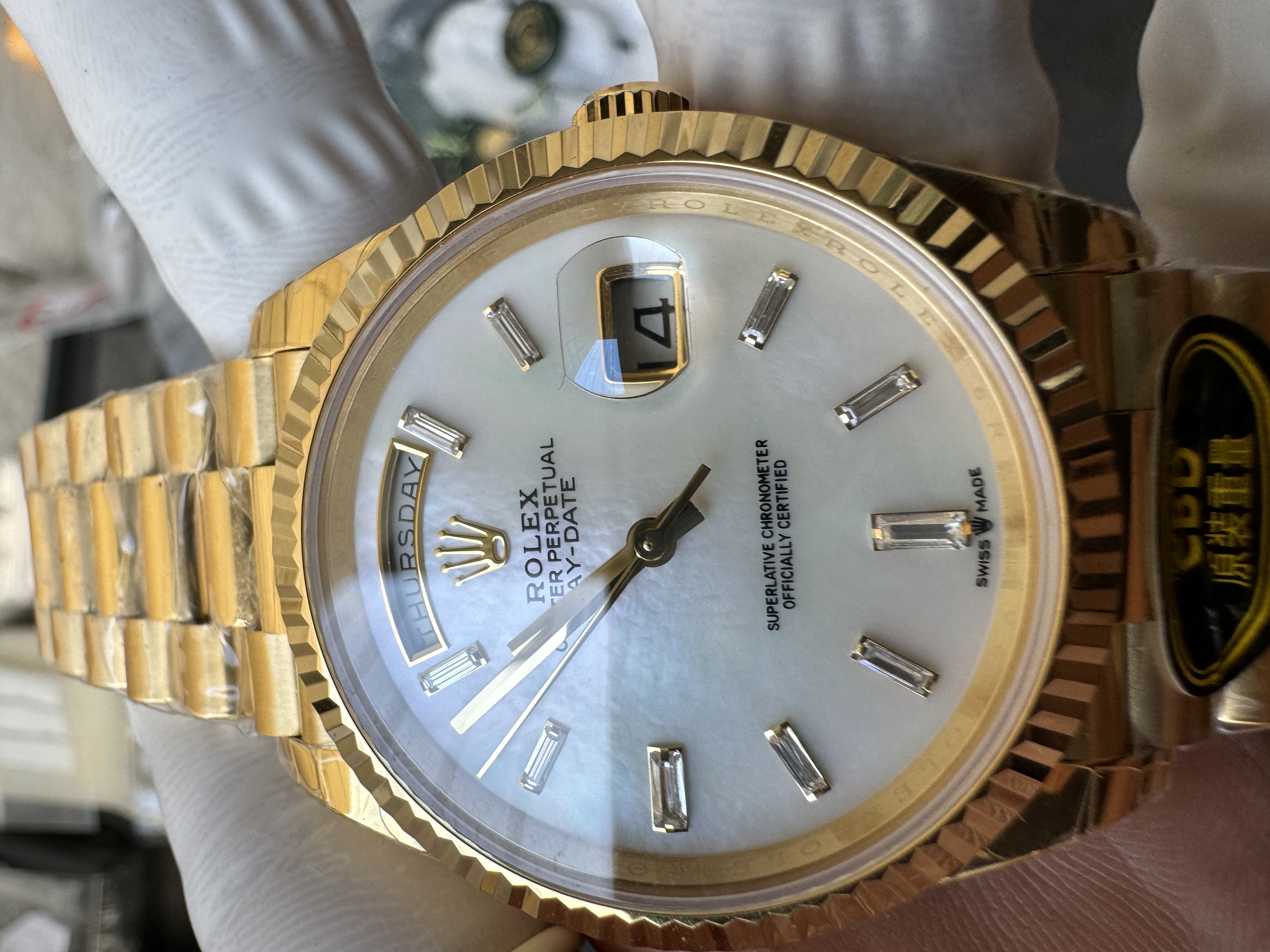 Super Clone Rolex 1:1 Day-Date 228238 Champagne Diamond Dial President Watch