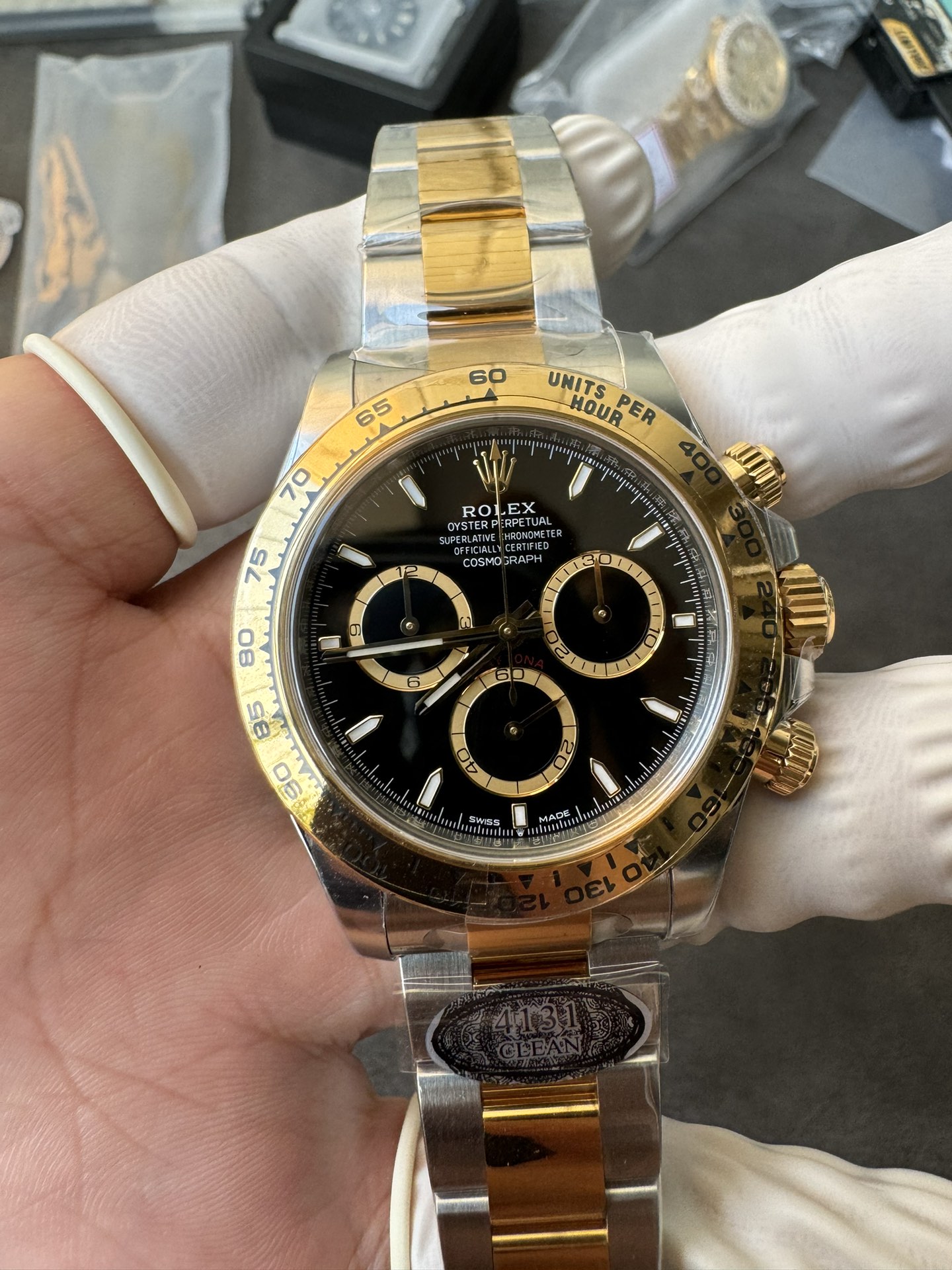 Super Clone Rolex 1:1 Daytona 116503 Black Dial Two-Tone Gold  4131 Movement