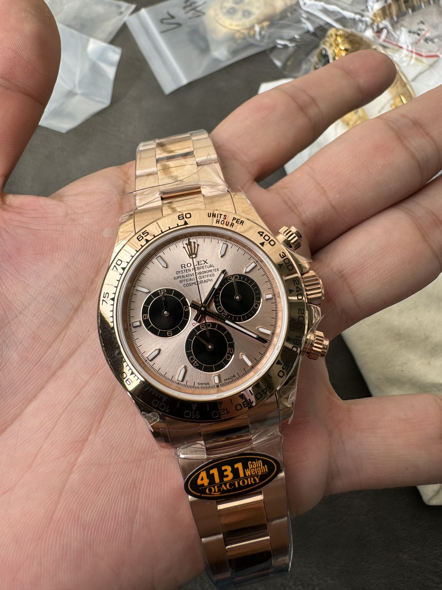 Super Clone Rolex 1:1 Daytona 116505 Everose Gold Pink Dial – 4131 Movement
