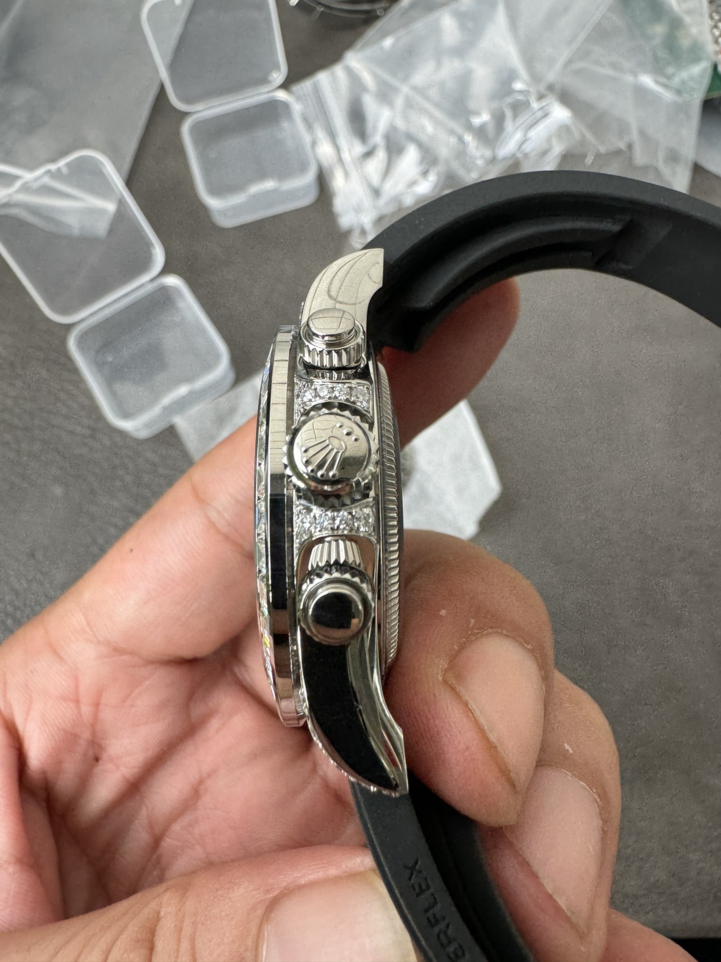 Super Clone Rolex 1:1 Daytona M126539TBR Ice Dial Diamond Bezel Oysterflex | 4131 Movement