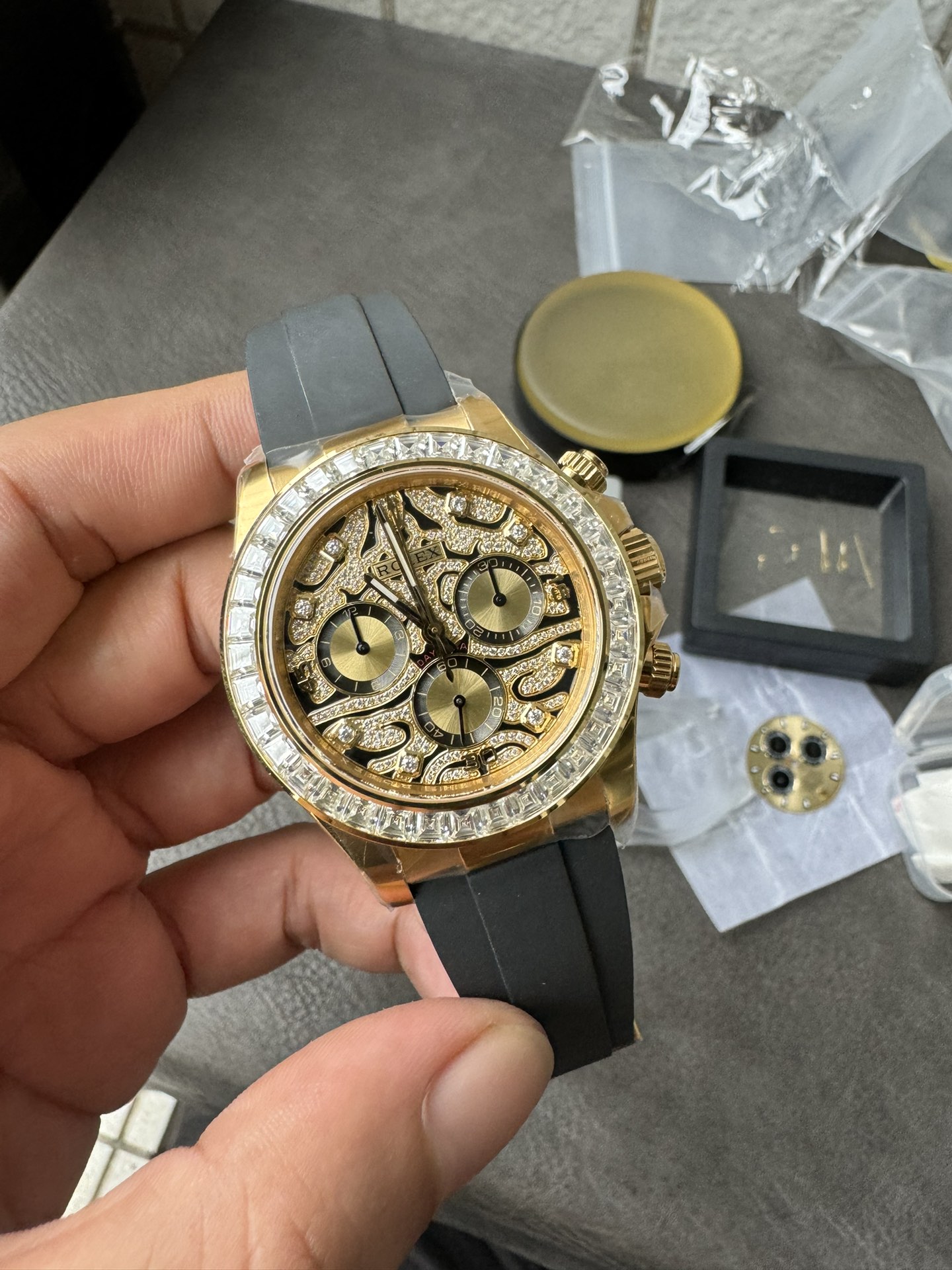Super Clone Rolex 1:1 Daytona 116588TBR Eye of the Tiger Tiger Dial with Baguette Diamonds