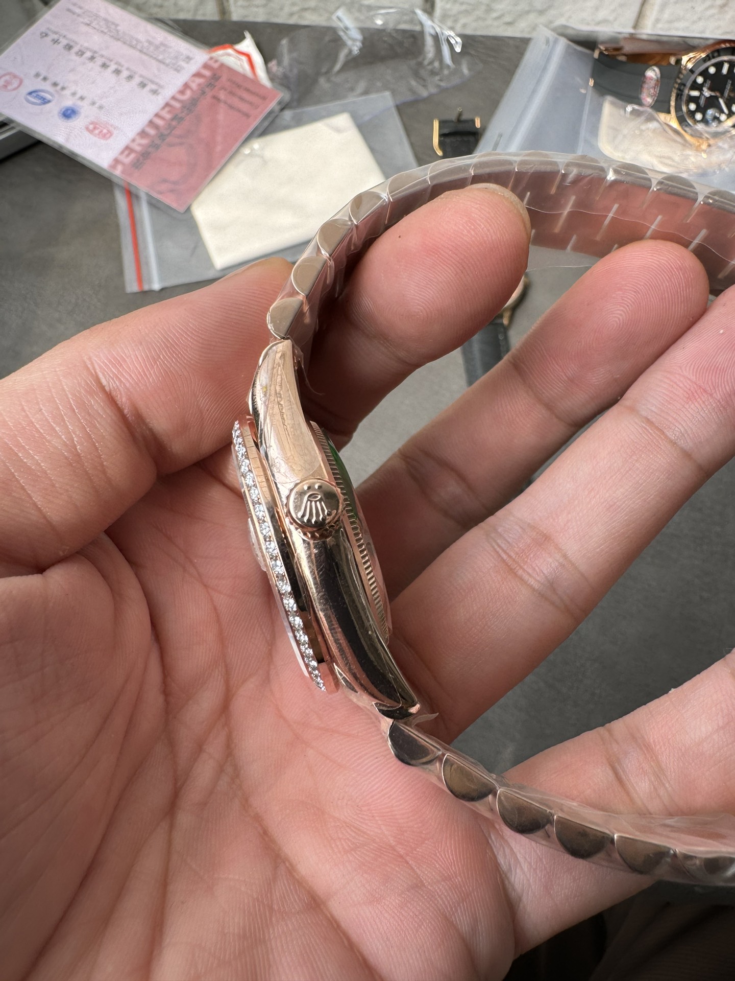 Super Clone Rolex 1:1 Day-Date 36 228345RBR Rainbow Diamond Dial Rose Gold Watch