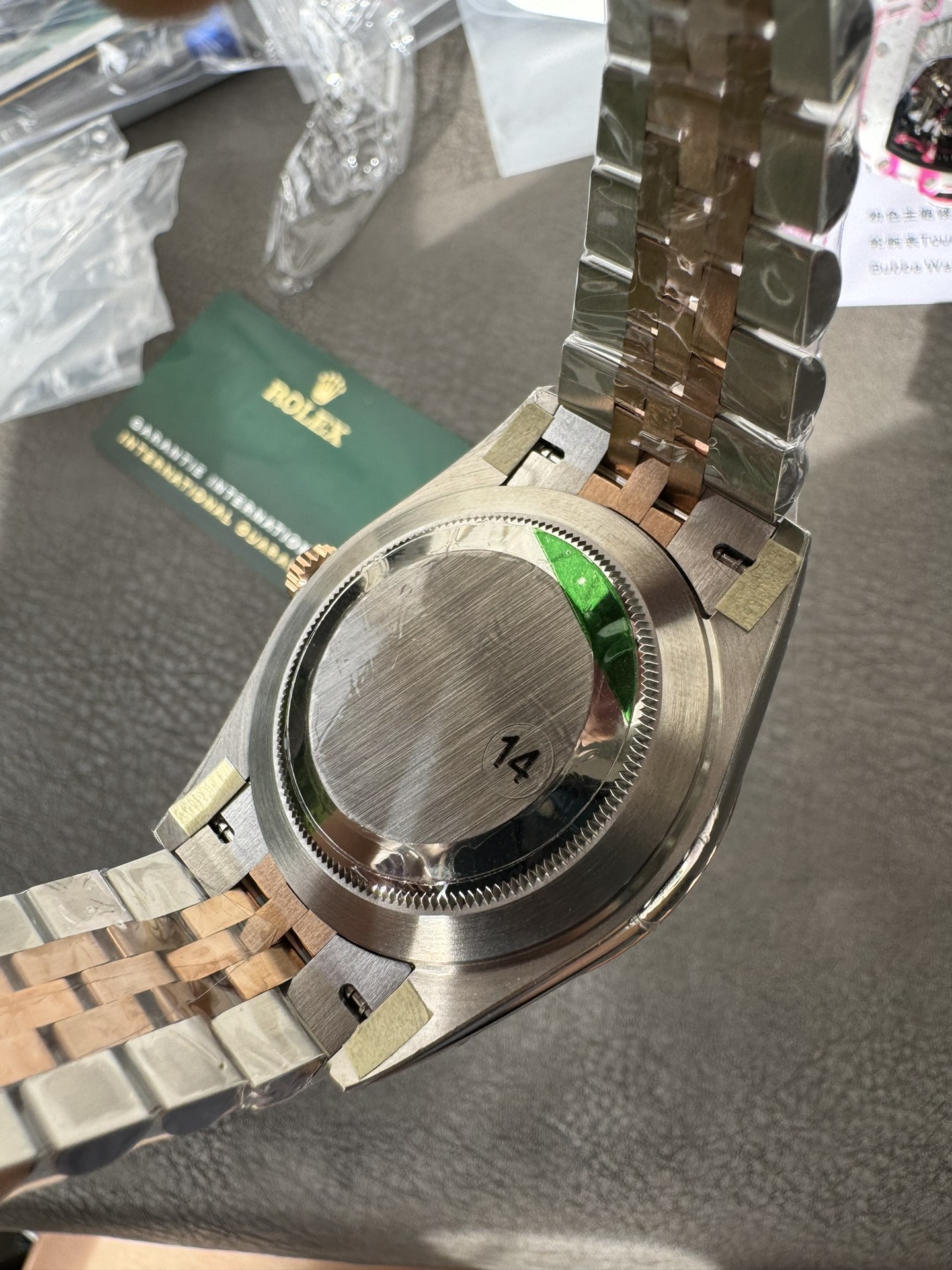 Super Clone Rolex 1:1 Datejust 126231 3235 Movement – Grey Brick Pattern Dial & Rose Gold Two-Tone Jubilee Bracelet