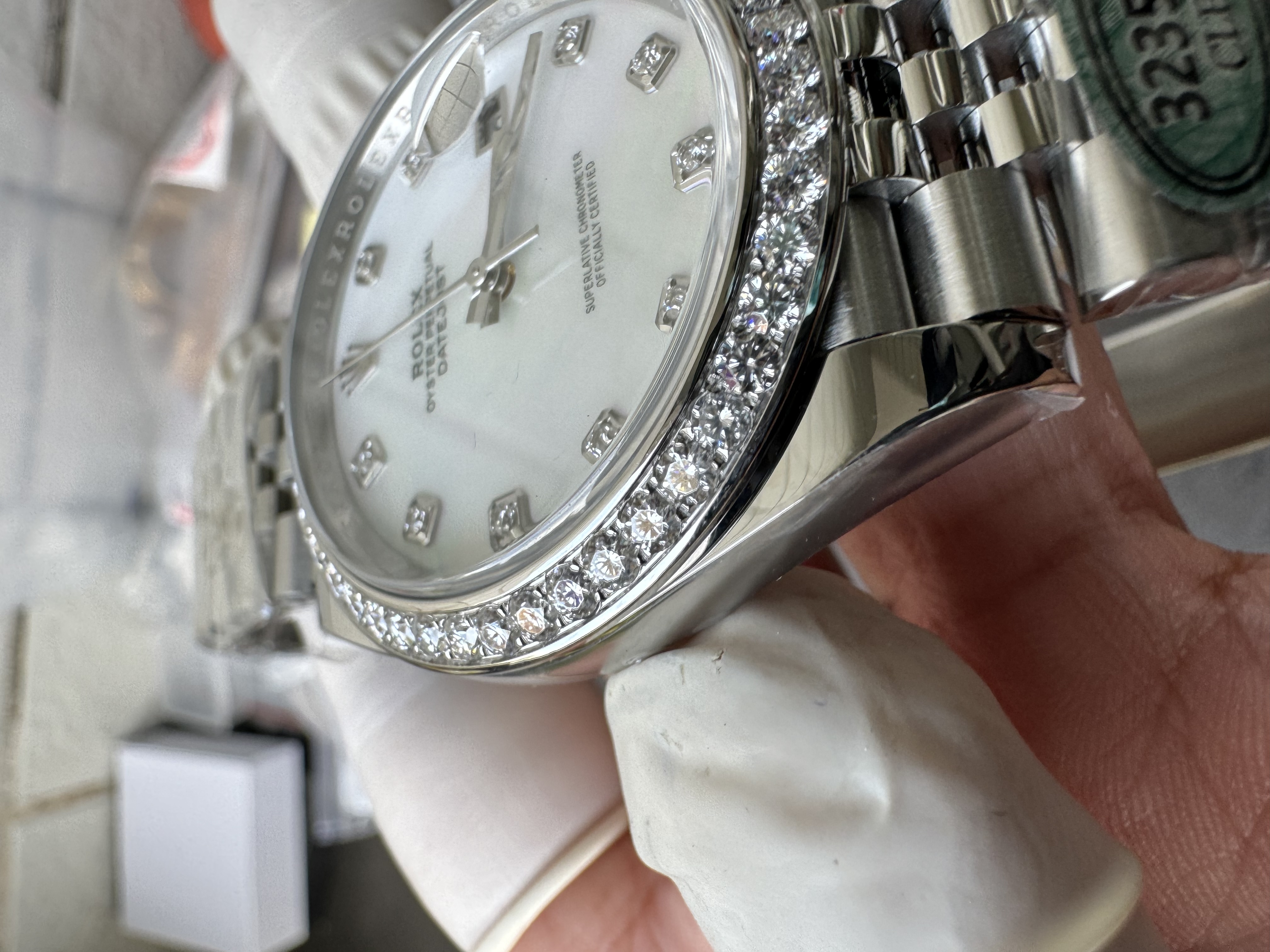 Super Clone 1:1 Rolex Datejust 41mm m126334 | Mother of Pearl Dial with Diamond Markers | Diamond Bezel | Jubilee Bracelet | 3235 Movement