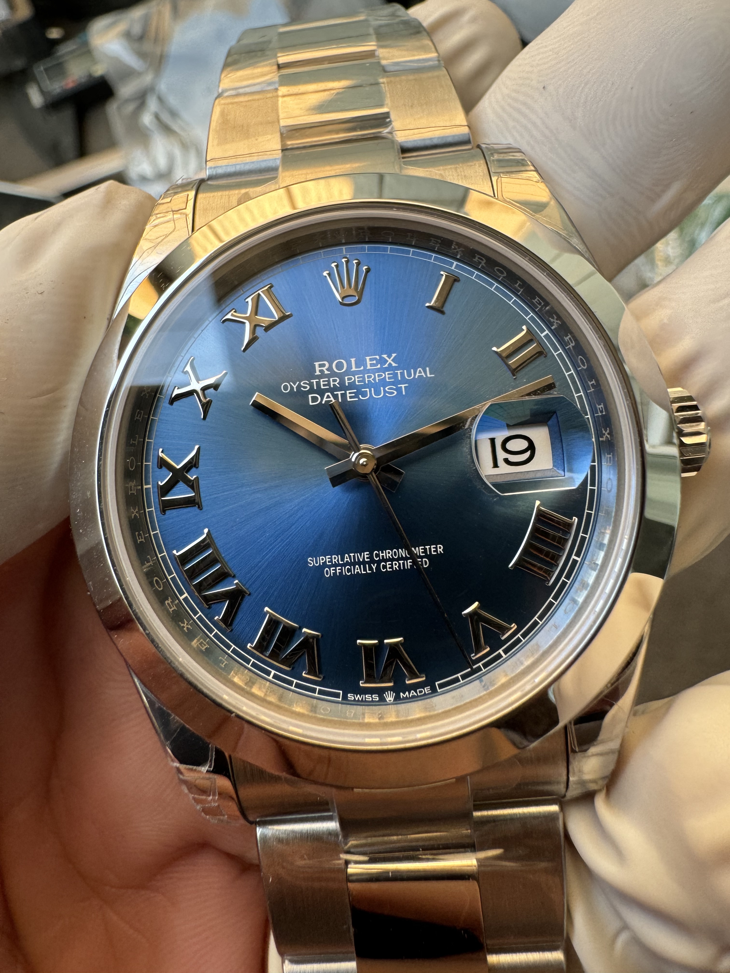 Super Clone 1:1 Rolex Datejust 36mm Blue Roman Dial | 3235 Movement | Oyster Bracelet