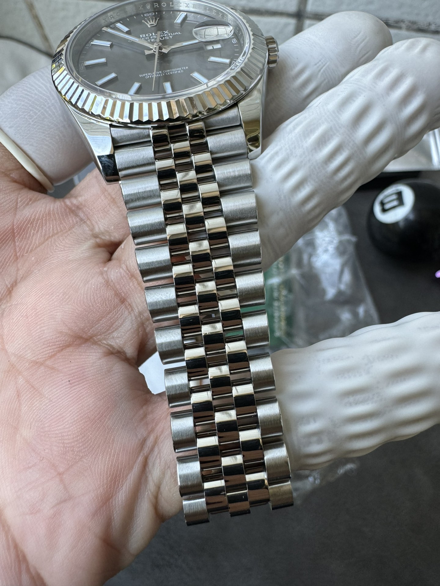 Super Clone 1:1 Rolex Datejust 41mm m126334 | Slate Grey Sunburst Dial | Fluted Bezel | Jubilee Bracelet | 3235 Movement