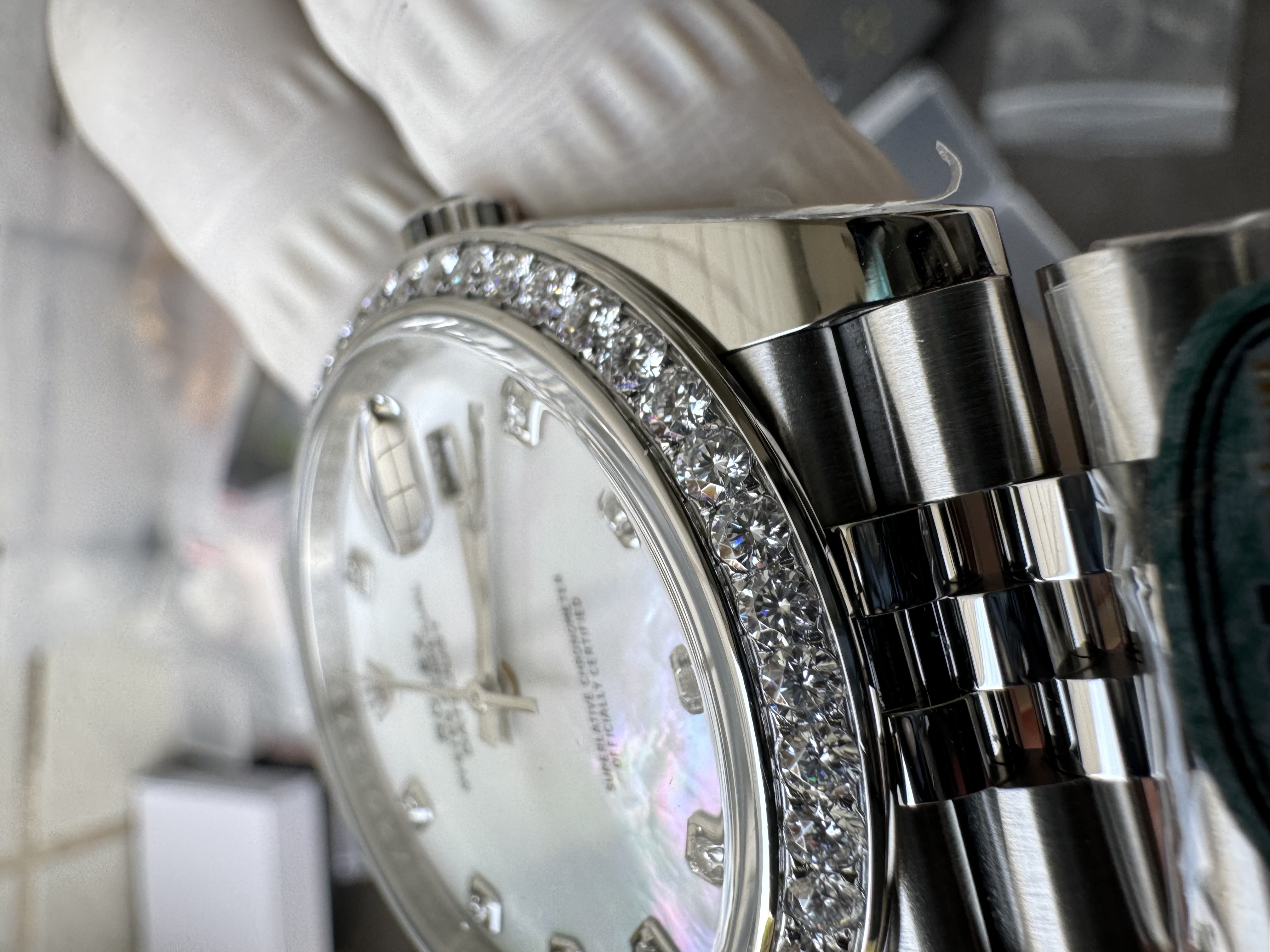 Super Clone 1:1 Rolex Datejust 41mm m126334 | Mother of Pearl Dial with Diamond Markers | Diamond Bezel | Jubilee Bracelet | 3235 Movement