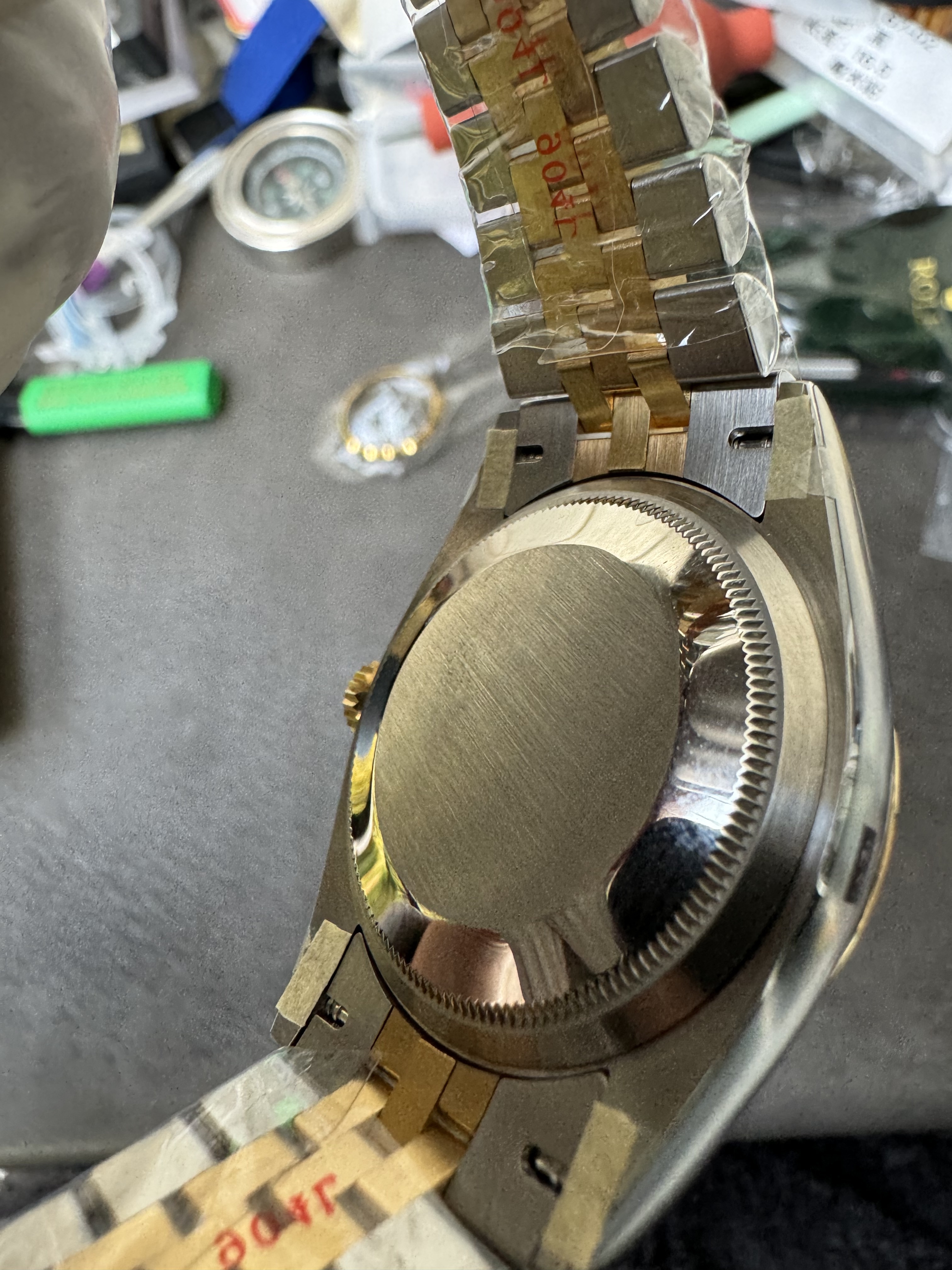 Super Clone 1:1 Rolex Datejust 36mm Olive Green Roman Dial Diamond Bezel – Ref. m126233 | 3235 Movement | Two-Tone Jubilee Bracelet