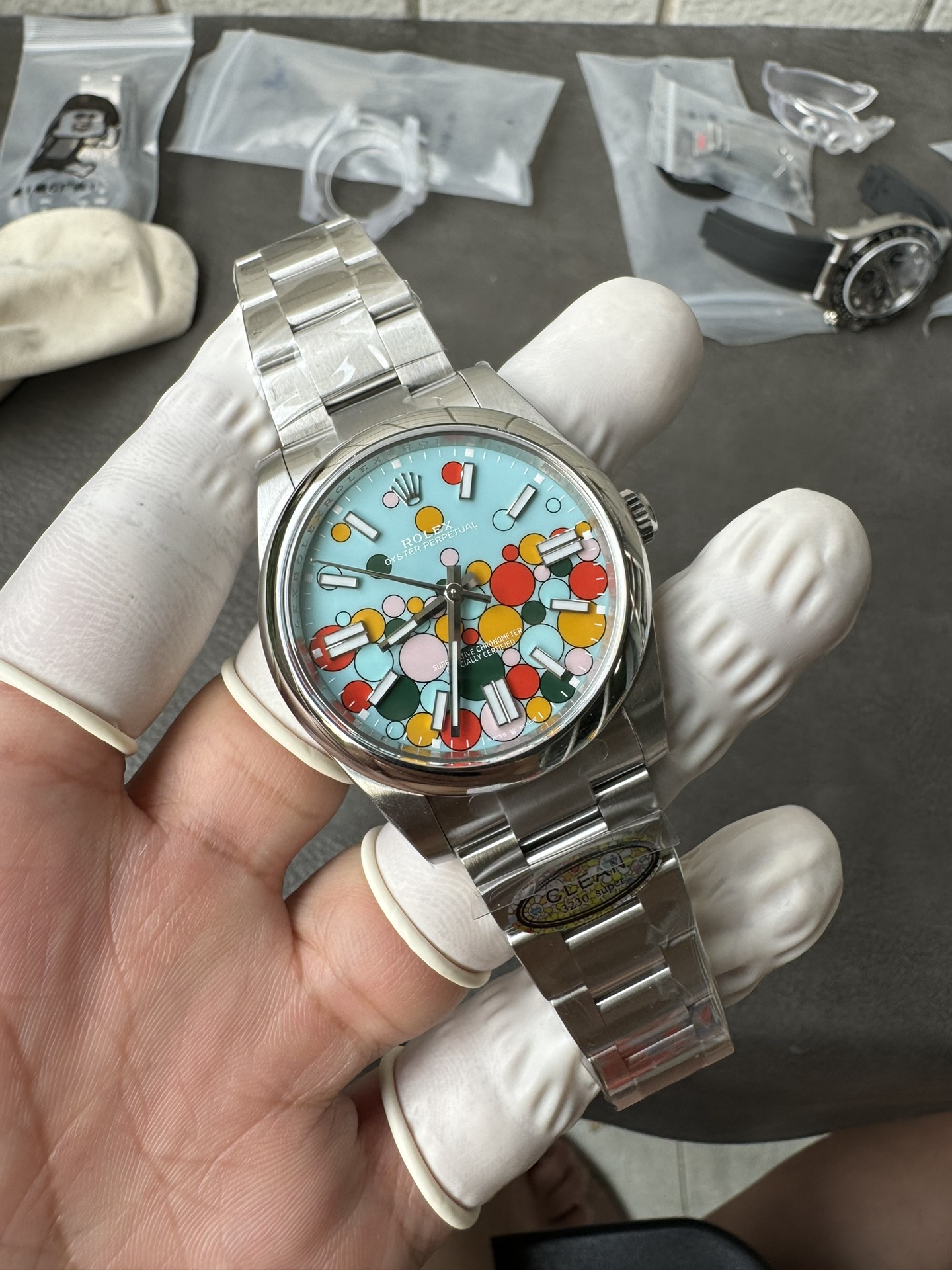 Super Clone Rolex 1:1 Oyster Perpetual 41mm Celebration Dial Bubble Motif – 3230 Movement