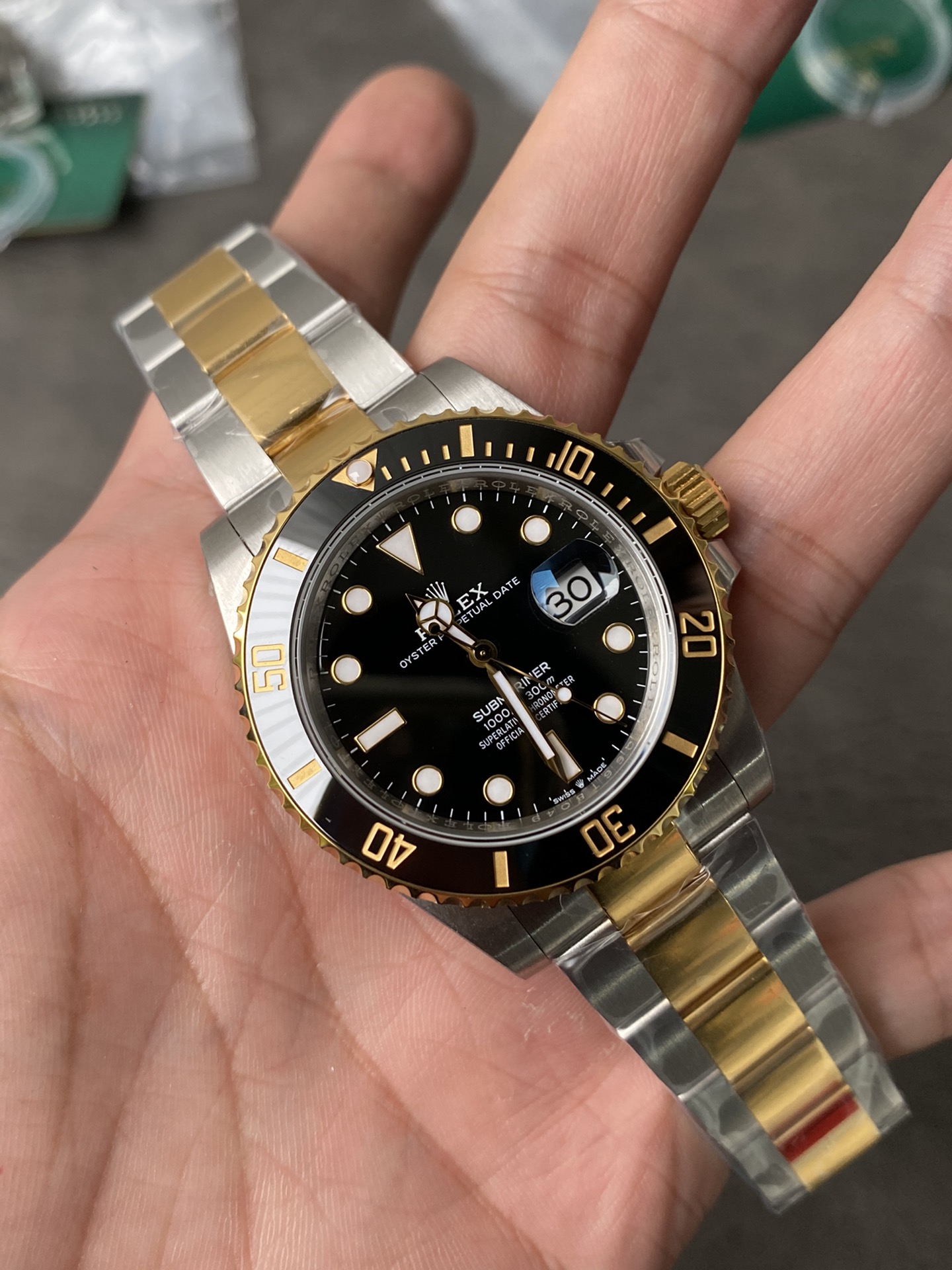 Rolex Submariner 'Two Tone' Yellow Gold and Stainless Steel with Black Dial Super clone