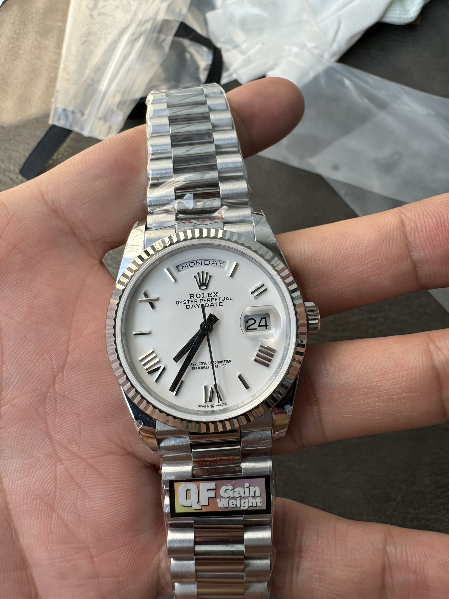 Super Clone Rolex 1:1 Day-Date 40 228239 White Roman Dial President Watch