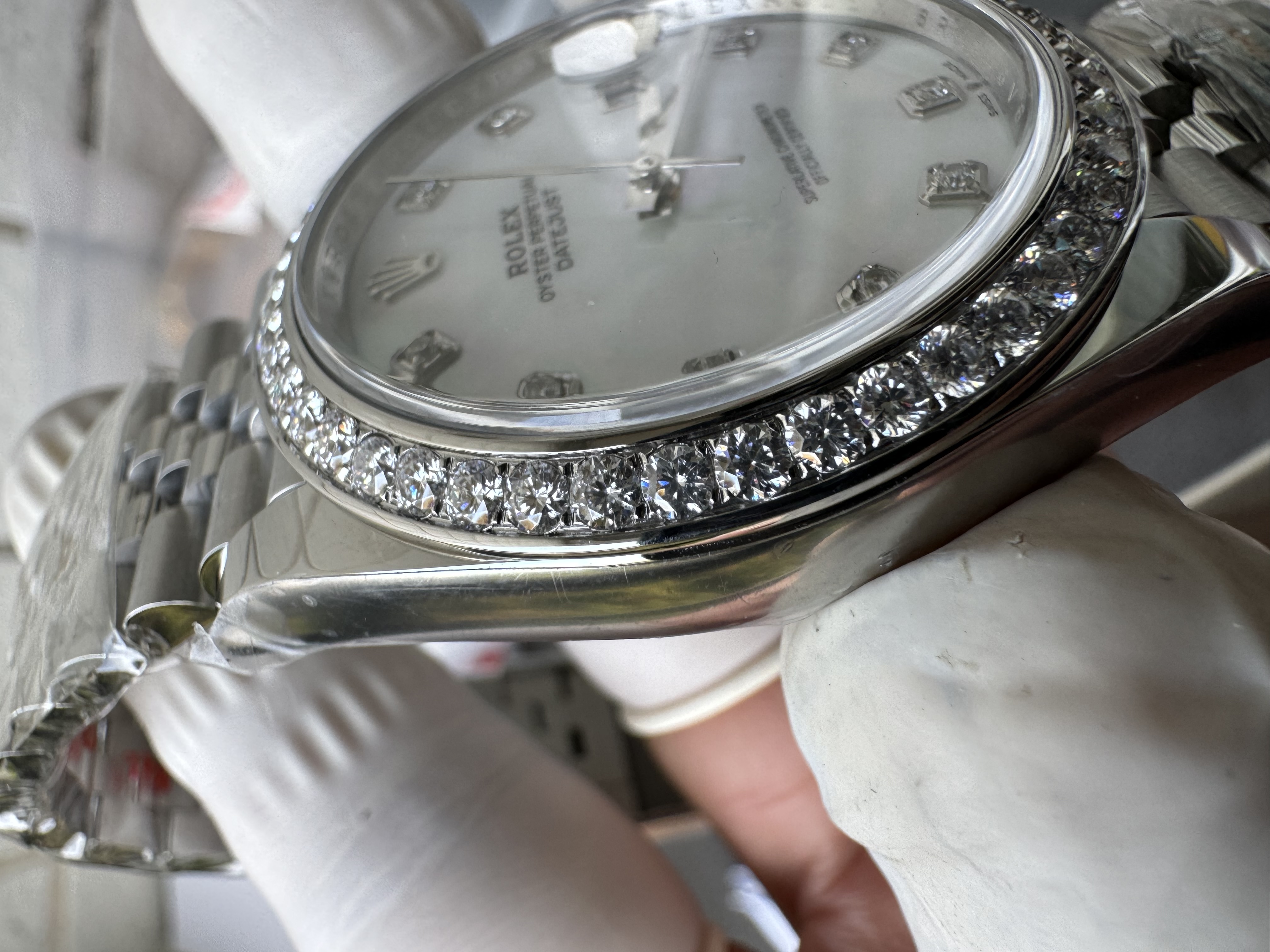 Super Clone 1:1 Rolex Datejust 41mm m126334 | Mother of Pearl Dial with Diamond Markers | Diamond Bezel | Jubilee Bracelet | 3235 Movement