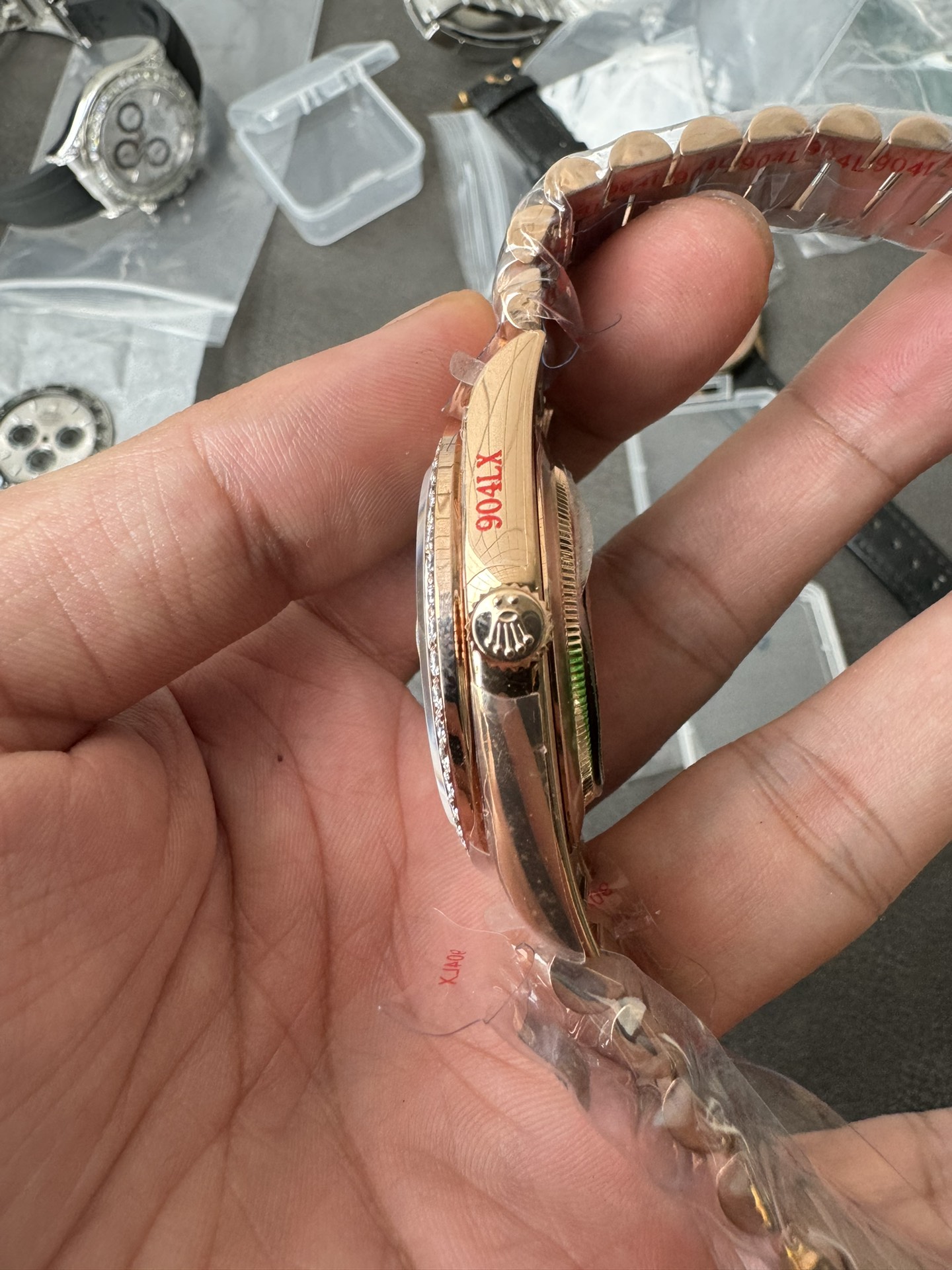 Super Clone Rolex 1:1 Day-Date 40 228345RBR Black Dial Diamond Bezel Roman Markers Watch