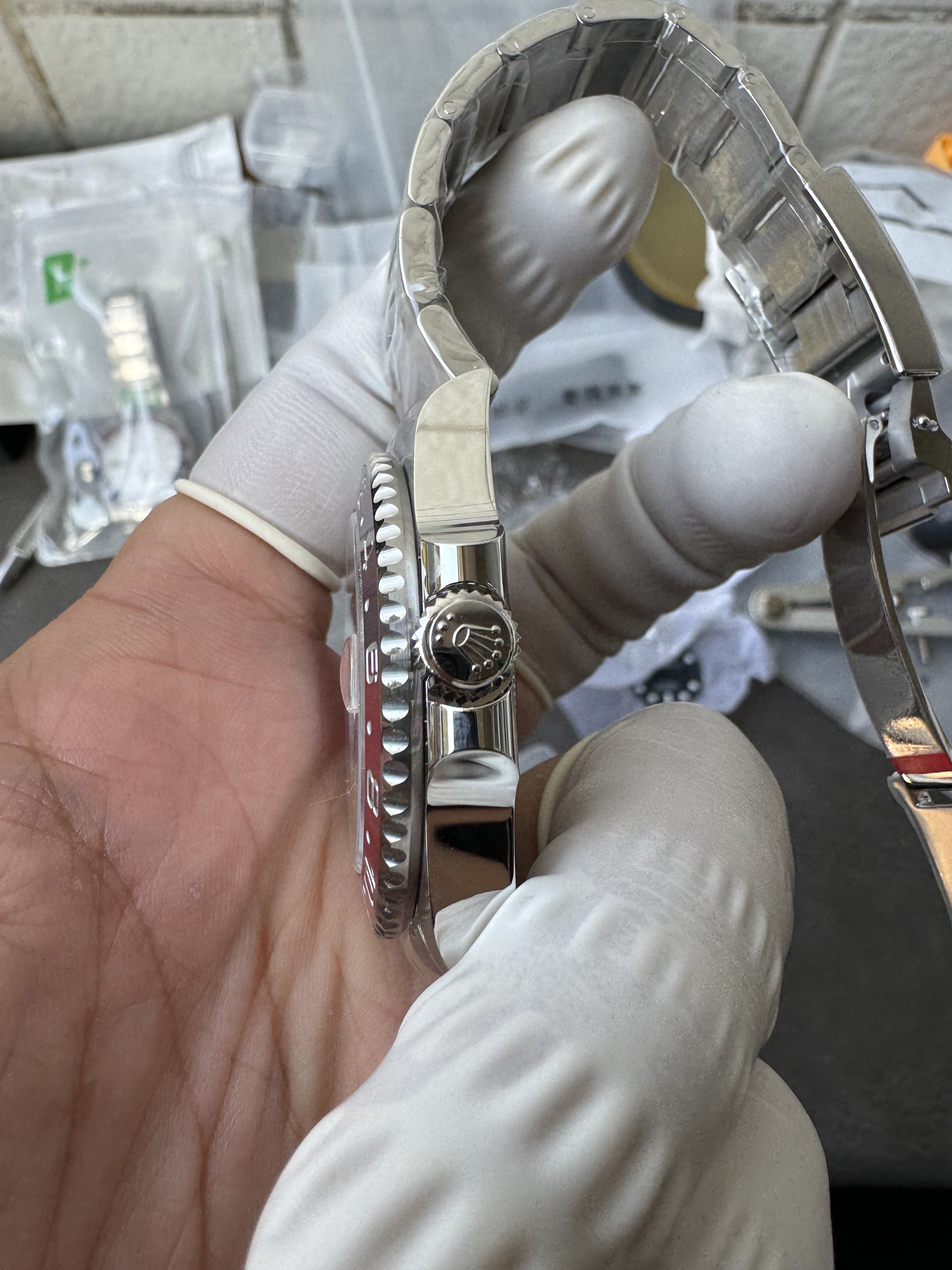 Rolex GMT-Master II White Gold M126719BLRO-0002 Meteorite dial 'Pepsi' on Oyster Super Clone (Gain weight)