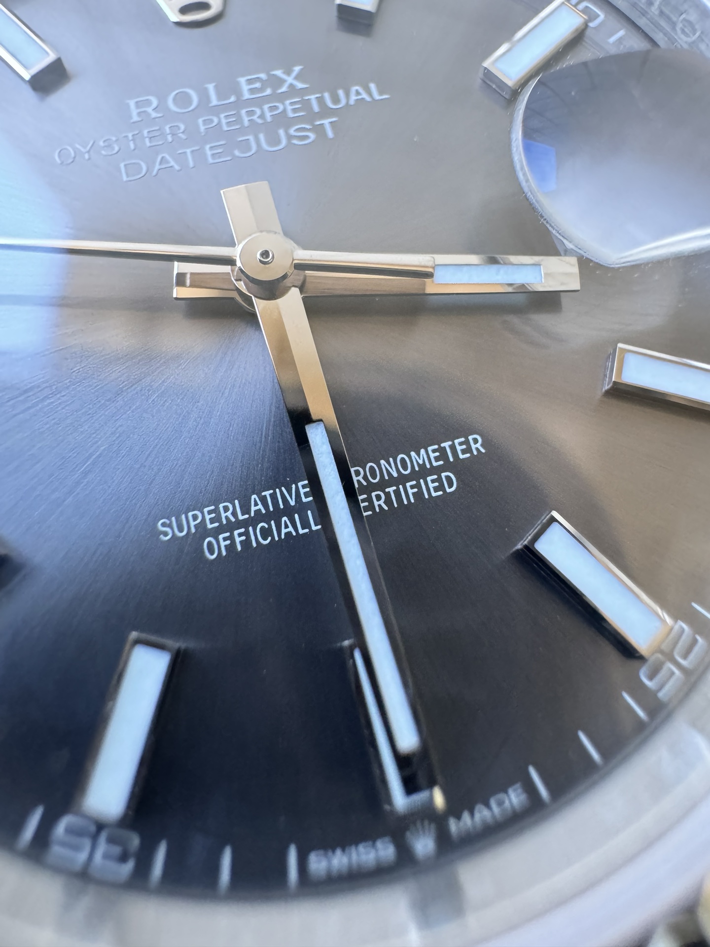 Super Clone 1:1 Rolex Datejust 41mm m126334 | Slate Grey Sunburst Dial | Fluted Bezel | Jubilee Bracelet | 3235 Movement