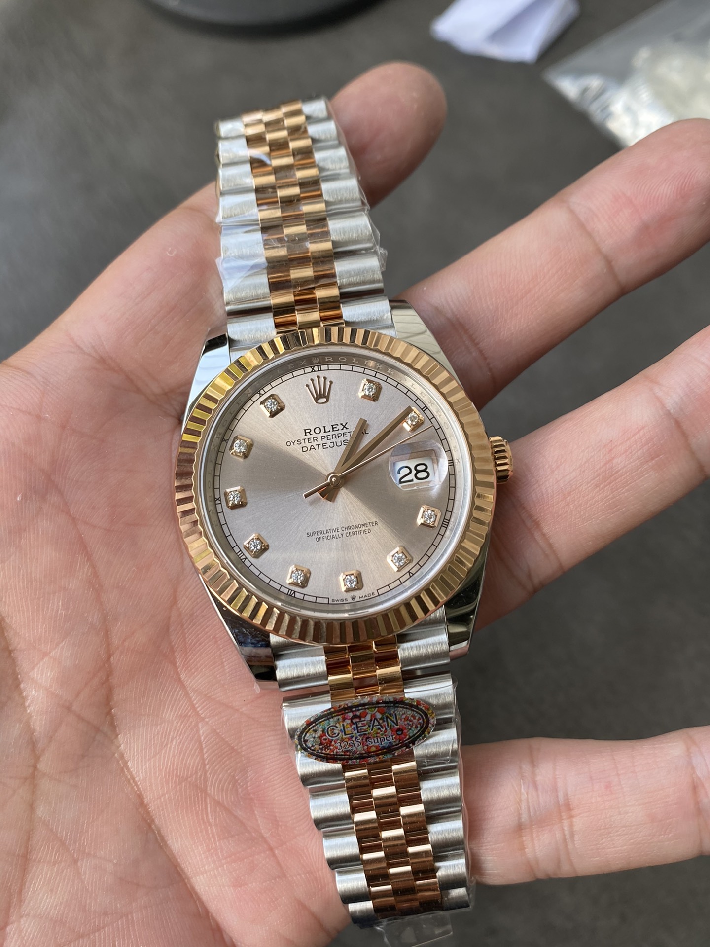 Super Clone Rolex 1:1 Datejust 36mm Champagne Diamond Dial Jubilee Bracelet – 3235 Movement