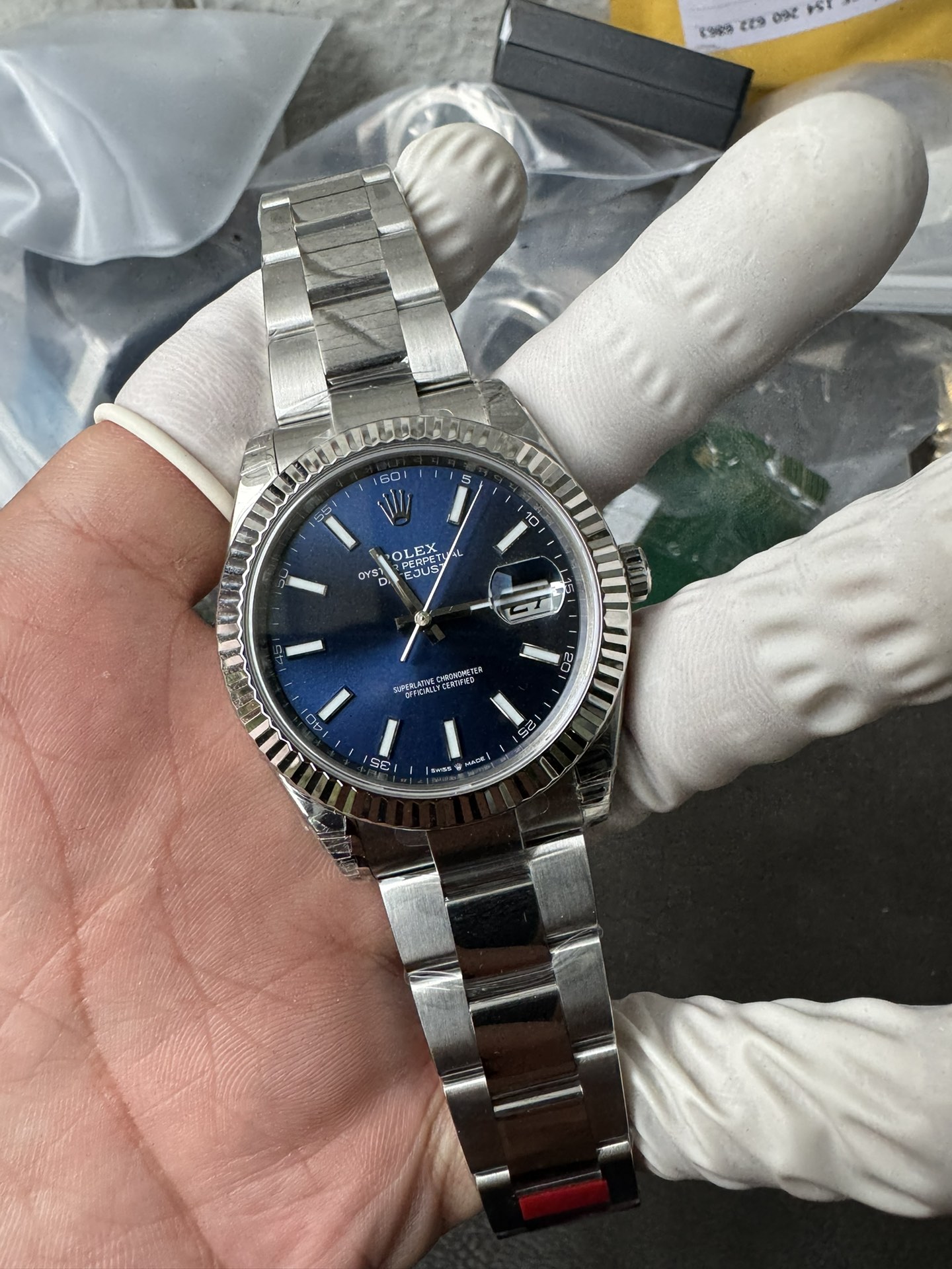 Super Clone Rolex 1:1 Datejust 41 126334 Blue Dial Fluted Bezel Oyster Bracelet Watches