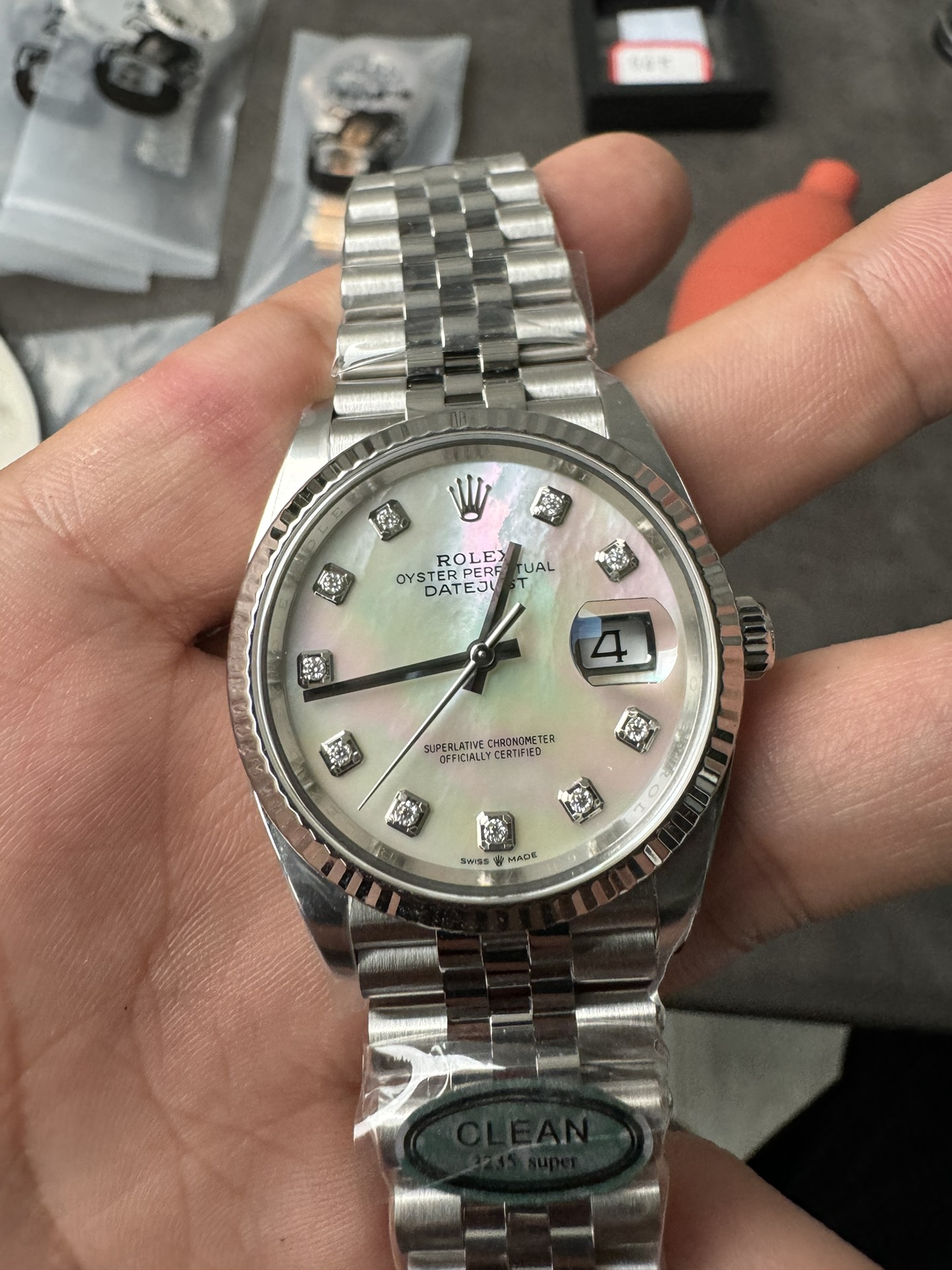 Super Clone Rolex 1:1 Datejust 36mm 126234 MOP Diamond Dial 3235 Movement