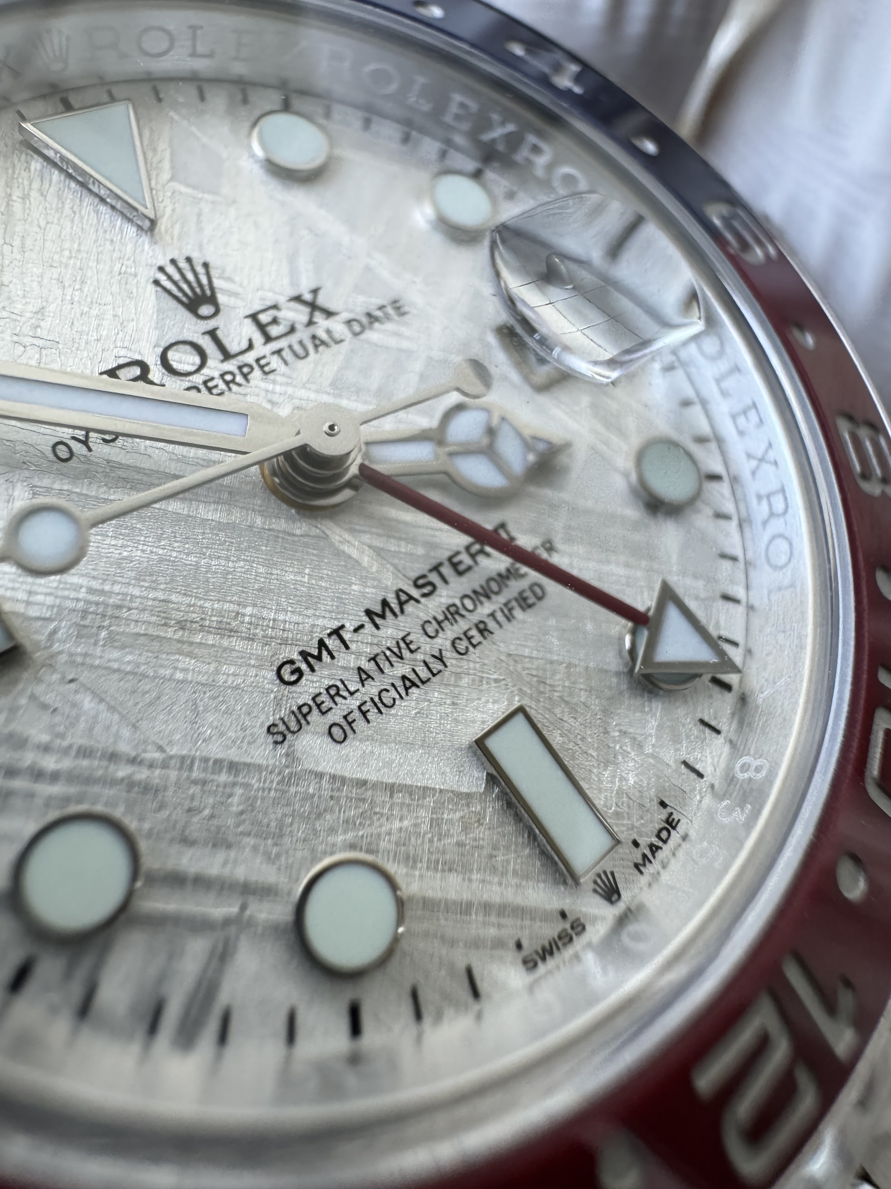 Rolex GMT-Master II White Gold M126719BLRO-0002 Meteorite dial 'Pepsi' on Oyster Super Clone (Gain weight)