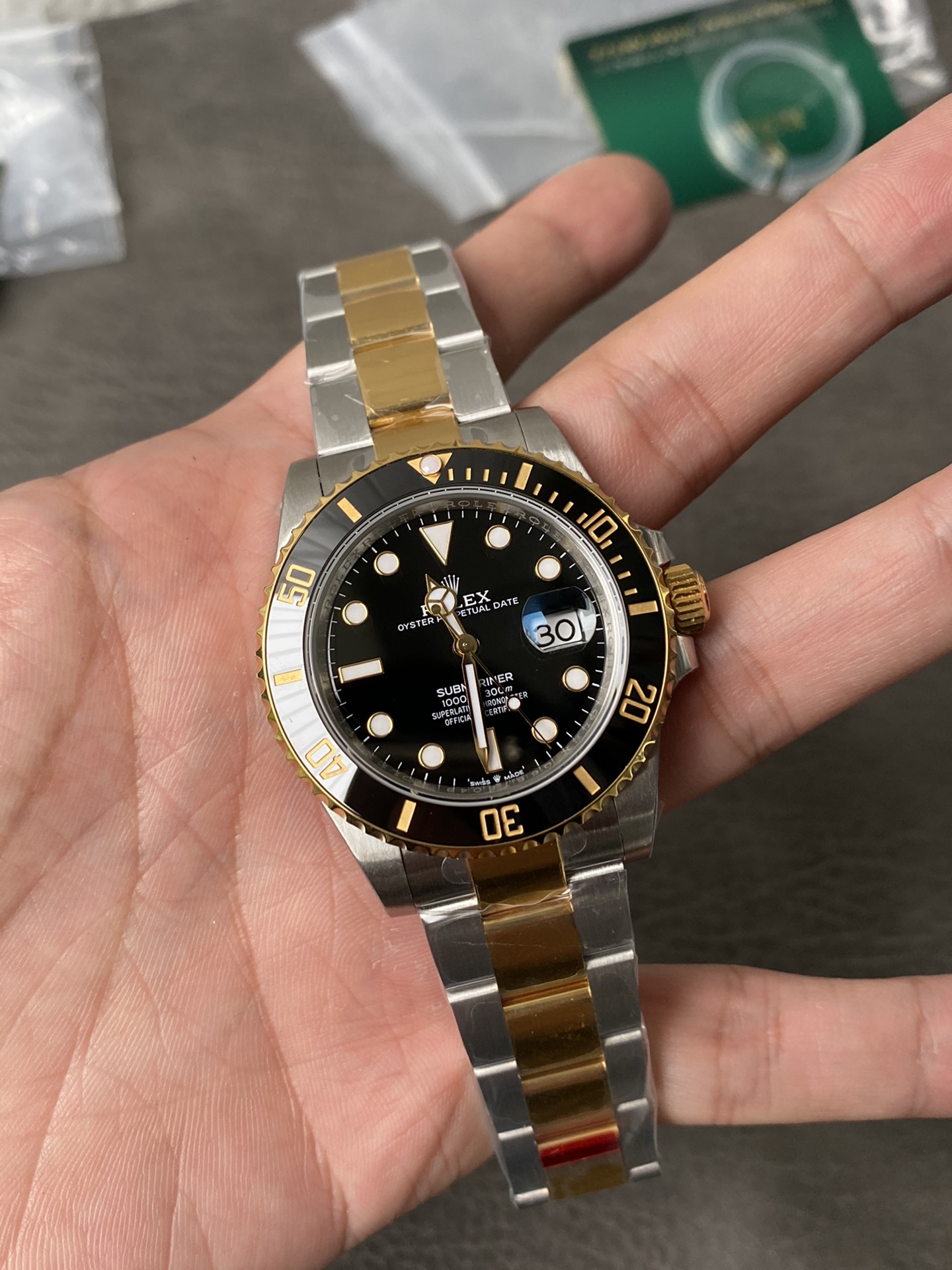 Rolex Submariner 'Two Tone' Yellow Gold and Stainless Steel with Black Dial Super clone