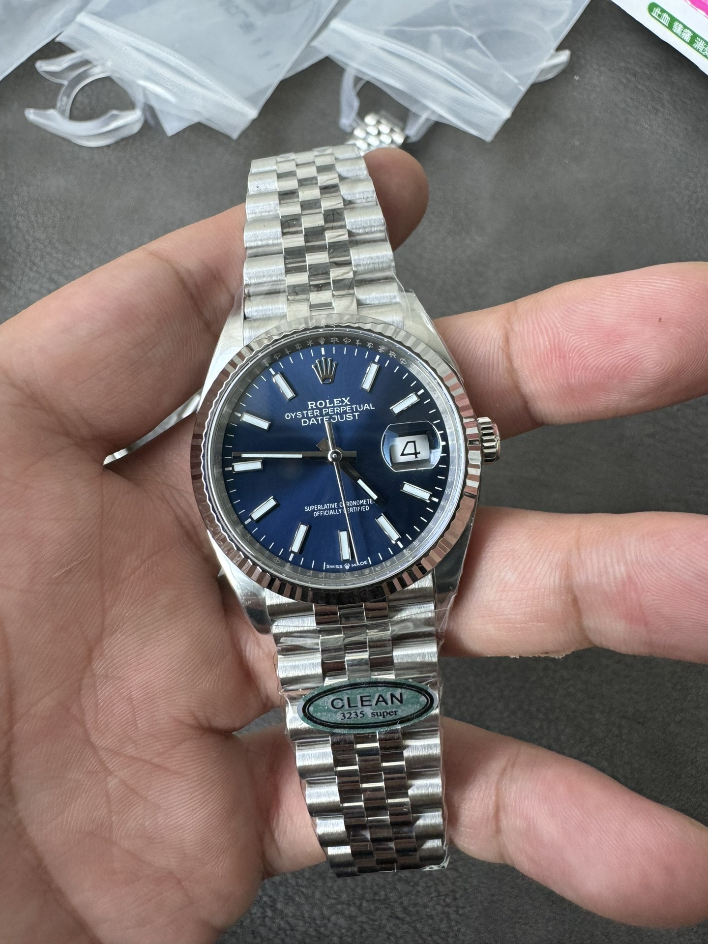 Super Clone 1:1 Rolex Datejust 36MM Blue Dial | 3235 Movement | Jubilee Bracelet