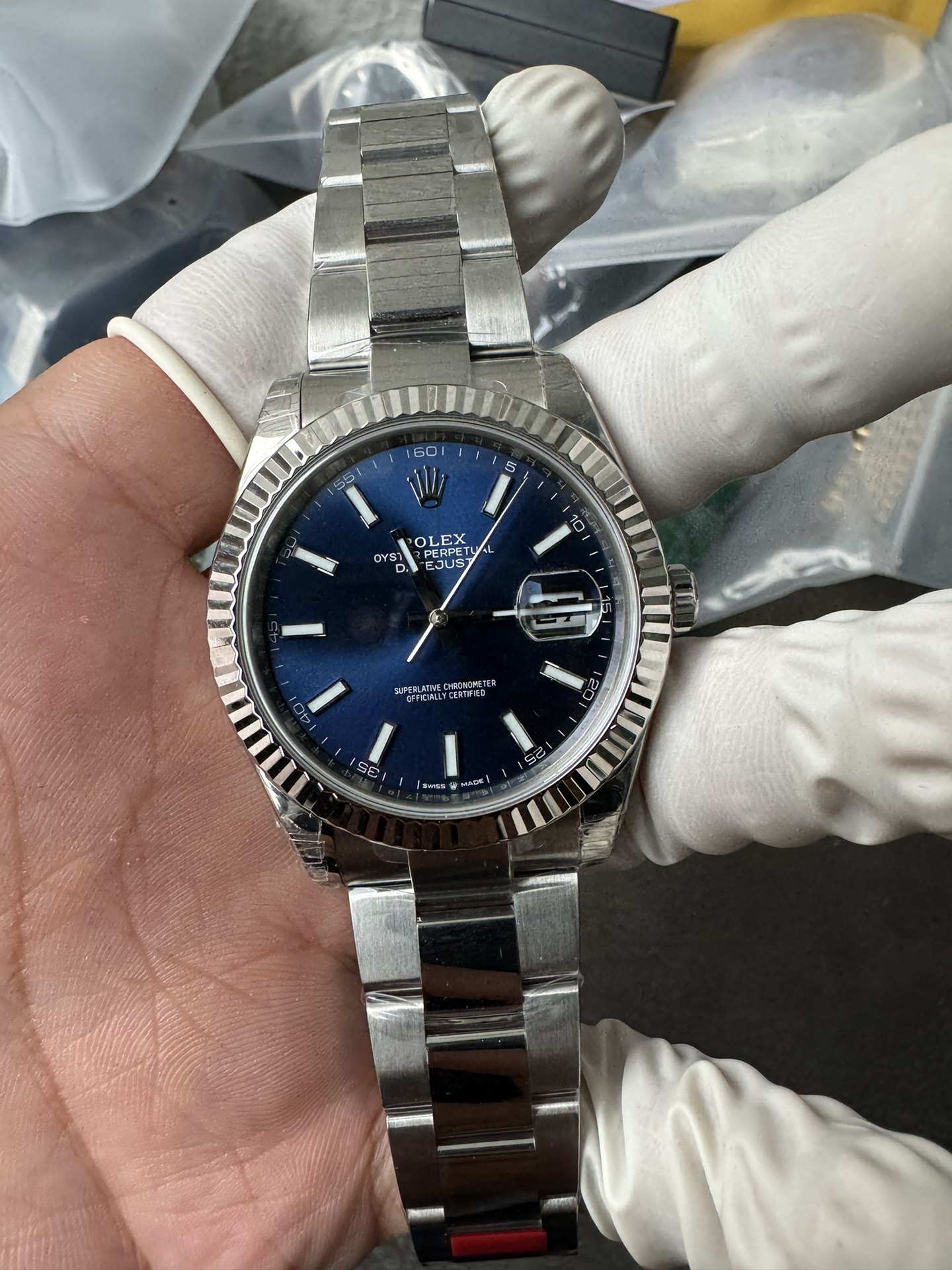 Super Clone Rolex 1:1 Datejust 41 126334 Blue Dial Fluted Bezel Oyster Bracelet Watches