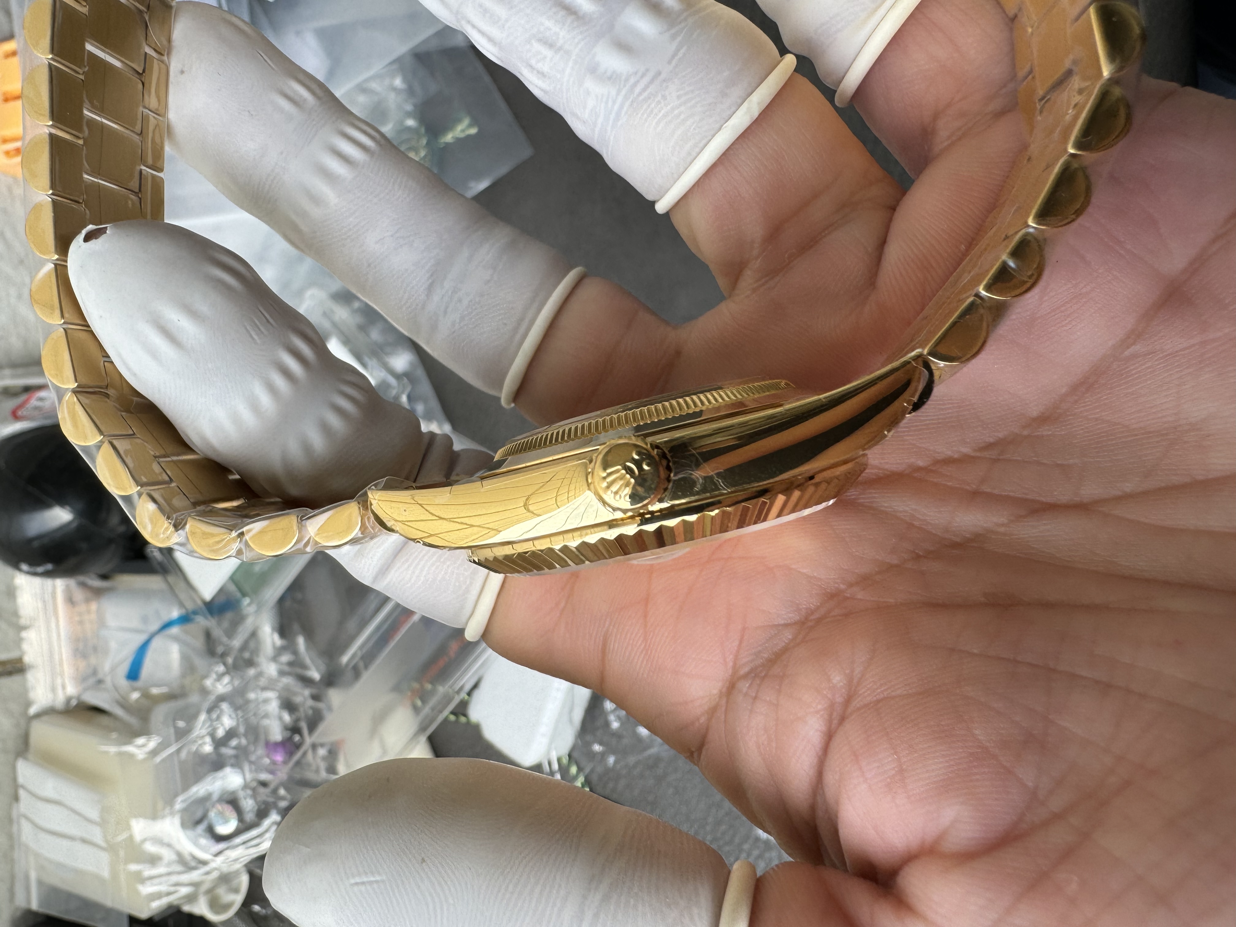 Super Clone Rolex 1:1 Day-Date 228238 Stripe Gold Dial 40mm President Watch