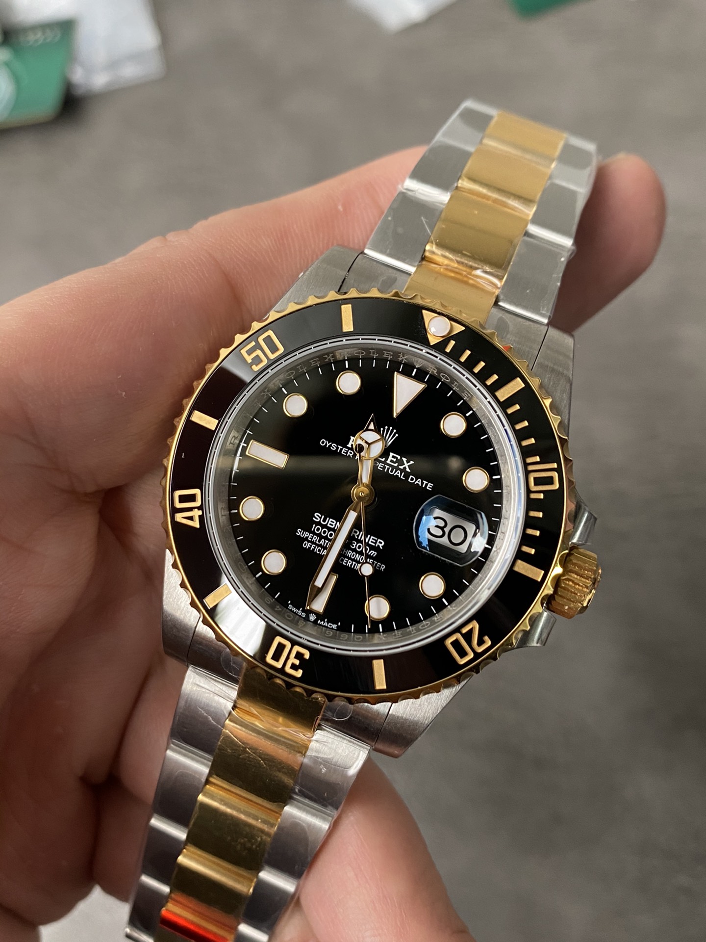 Rolex Submariner 'Two Tone' Yellow Gold and Stainless Steel with Black Dial Super clone