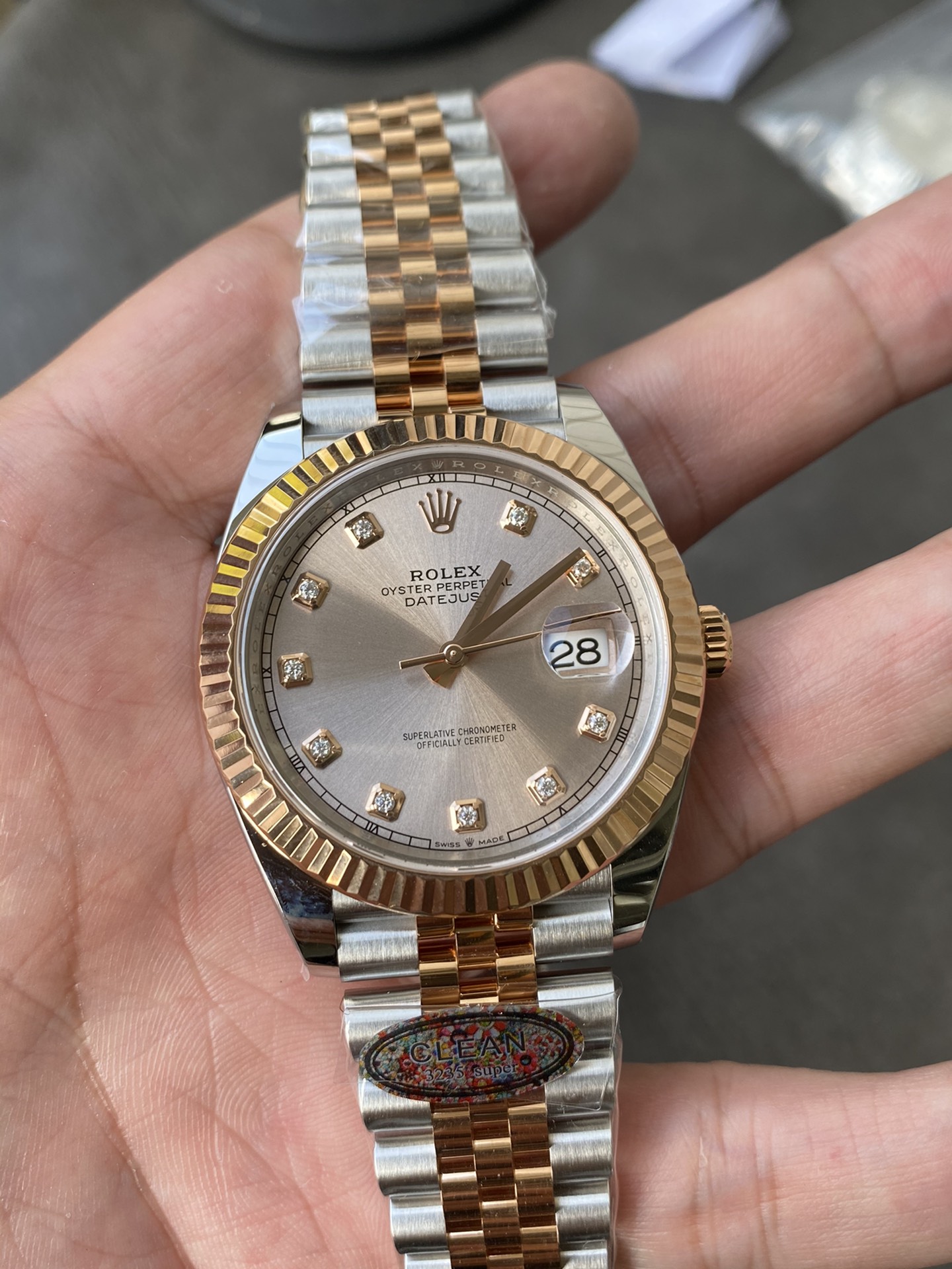 Super Clone Rolex 1:1 Datejust 36mm Champagne Diamond Dial Jubilee Bracelet – 3235 Movement