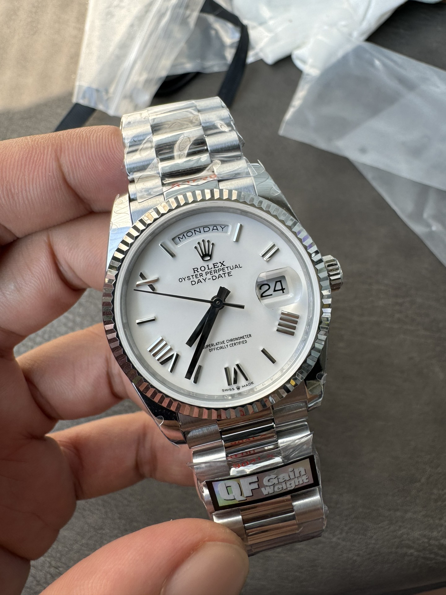 Super Clone Rolex 1:1 Day-Date 40 228239 White Roman Dial President Watch
