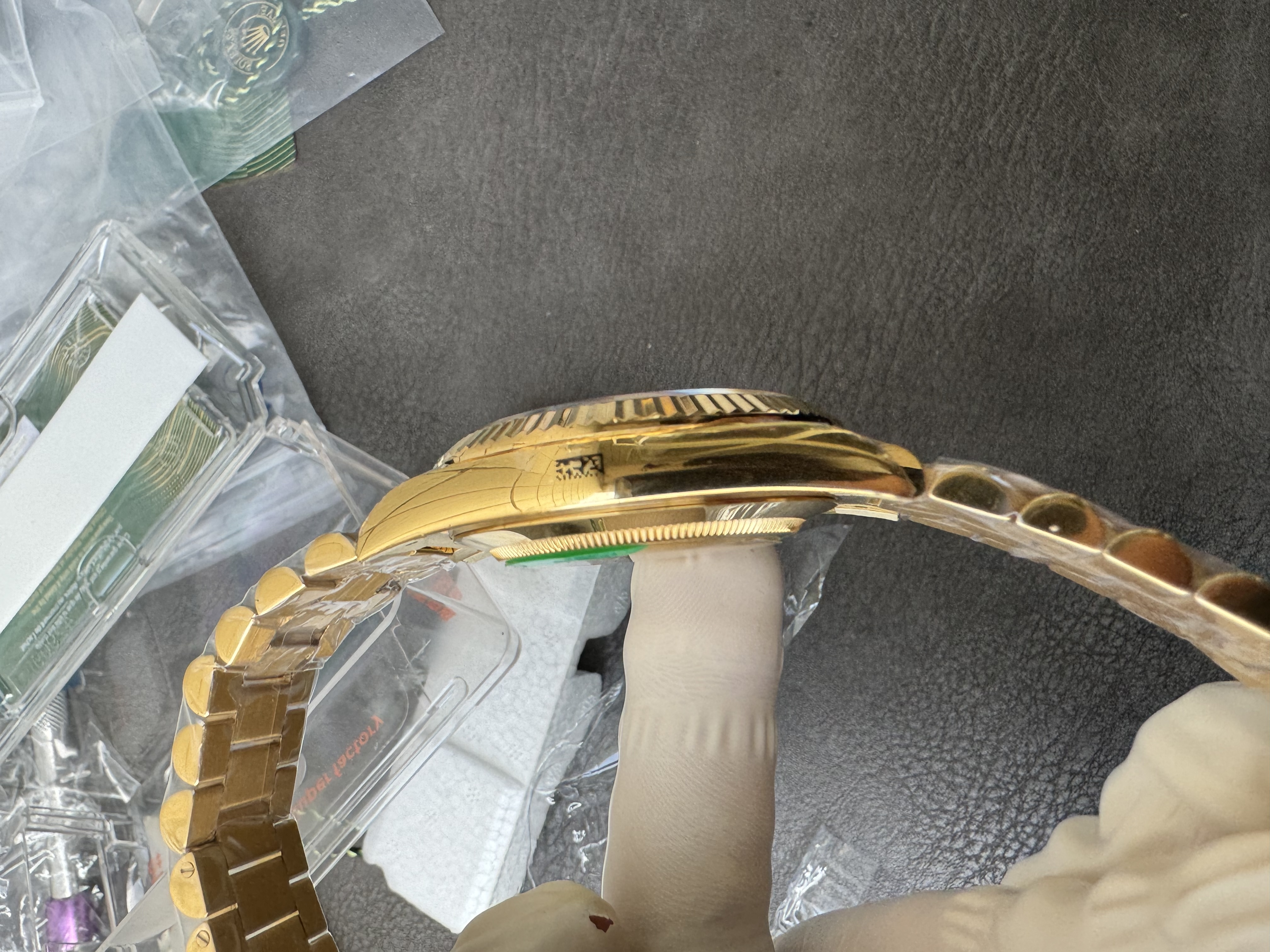 Super Clone Rolex 1:1 Day-Date 228238 Stripe Gold Dial 40mm President Watch