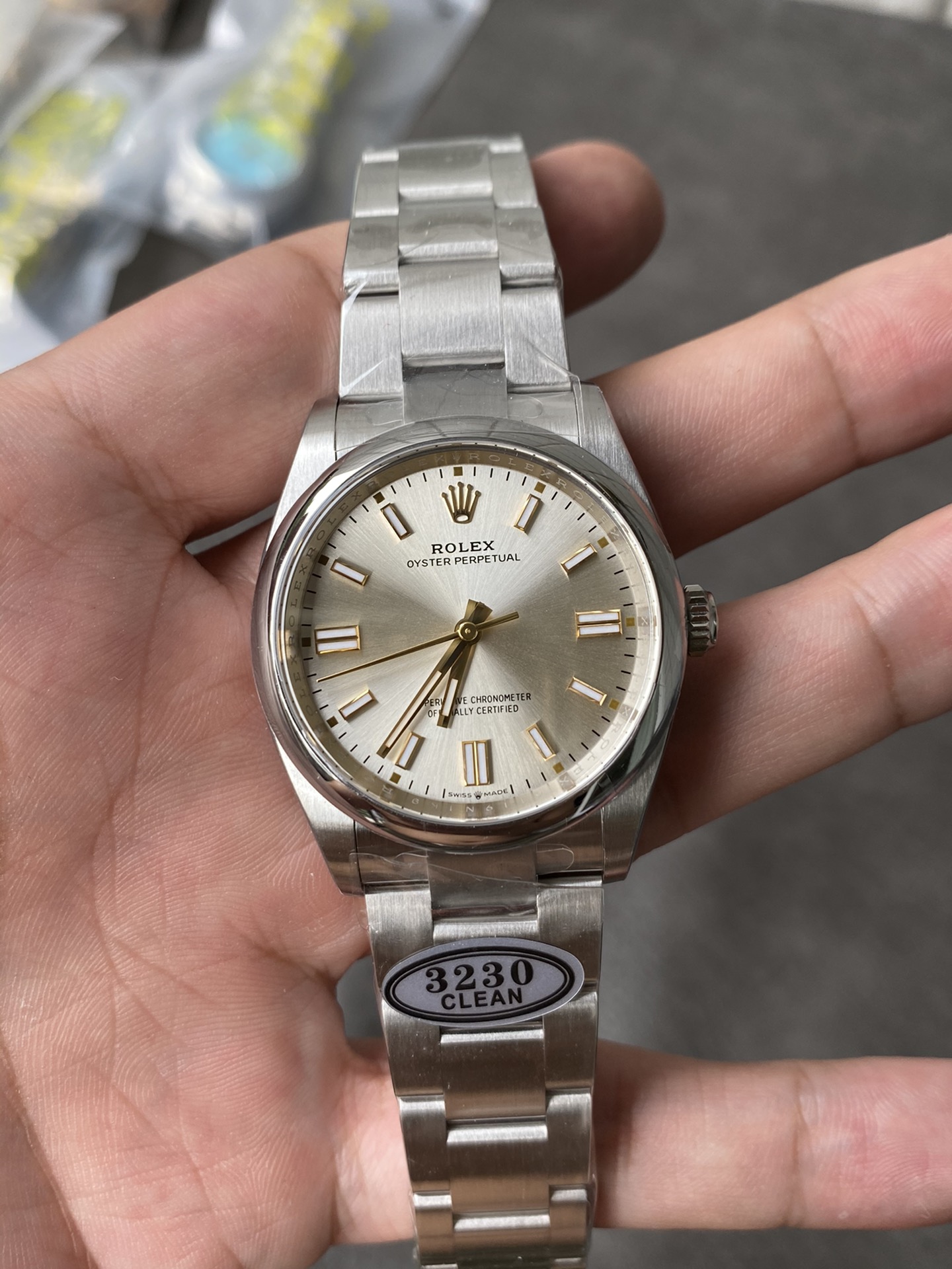 Super Clone Rolex 1:1 Oyster Perpetual 124300 Champagne Dial 41mm  3230 Movement