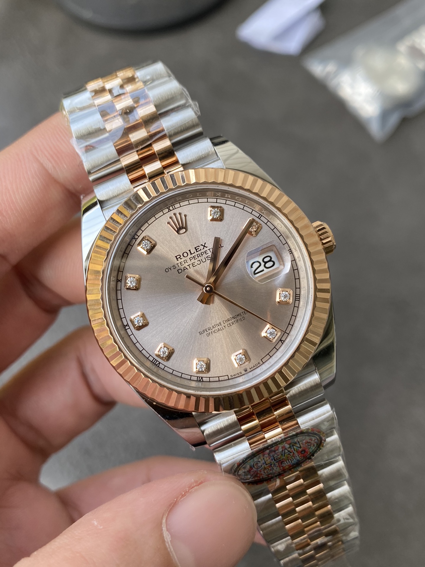 Super Clone Rolex 1:1 Datejust 36mm Champagne Diamond Dial Jubilee Bracelet – 3235 Movement