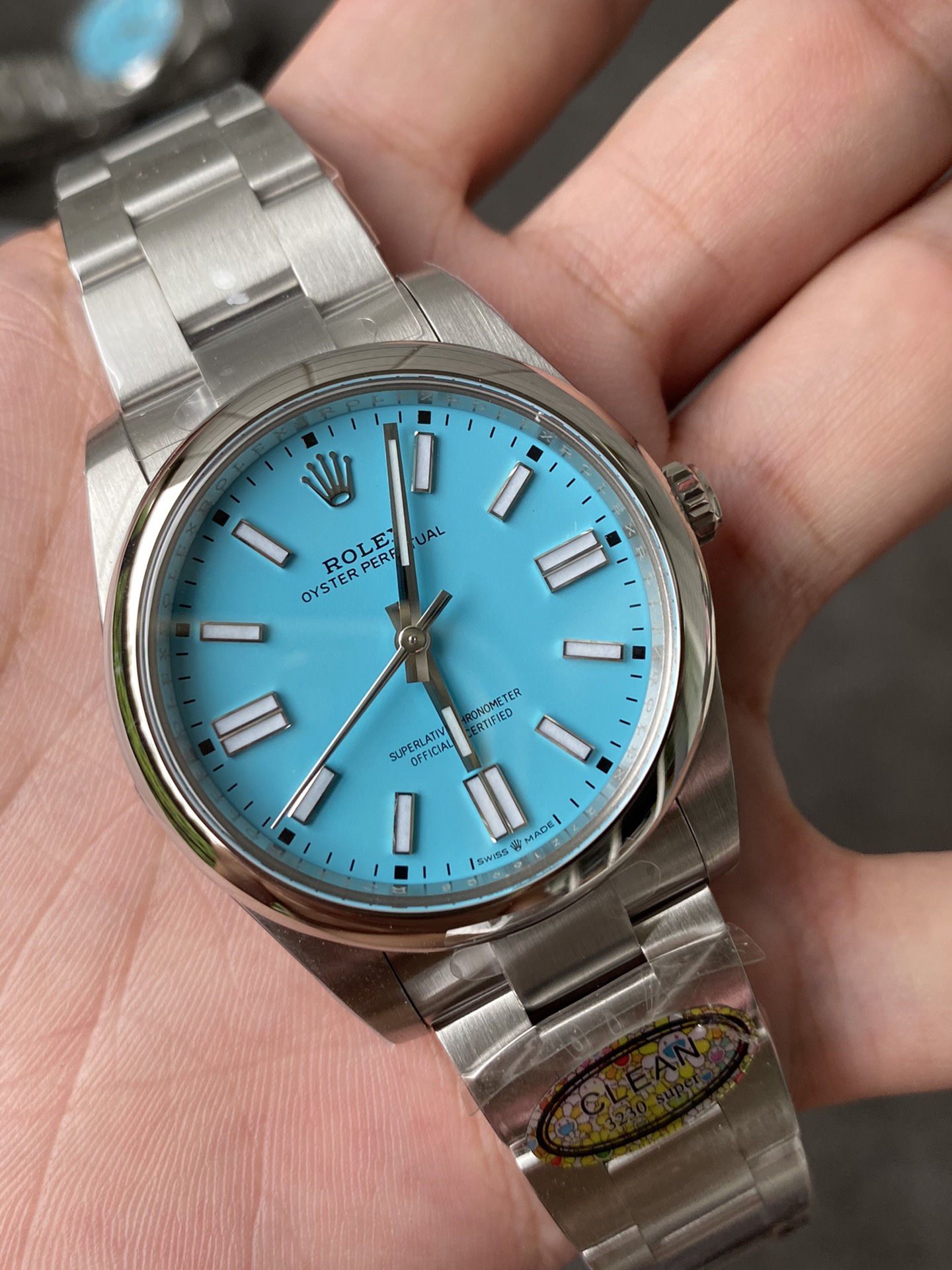 Super Clone Rolex 1:1 Oyster Perpetual 41mm Tiffany Blue Dial – 3230 Movement