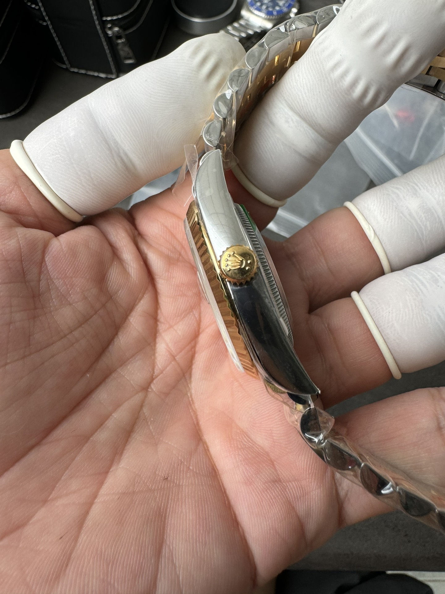 Super Clone Rolex Datejust 36mm 126333 Grey Dial Green Roman Numerals Two-Tone Jubilee Watches