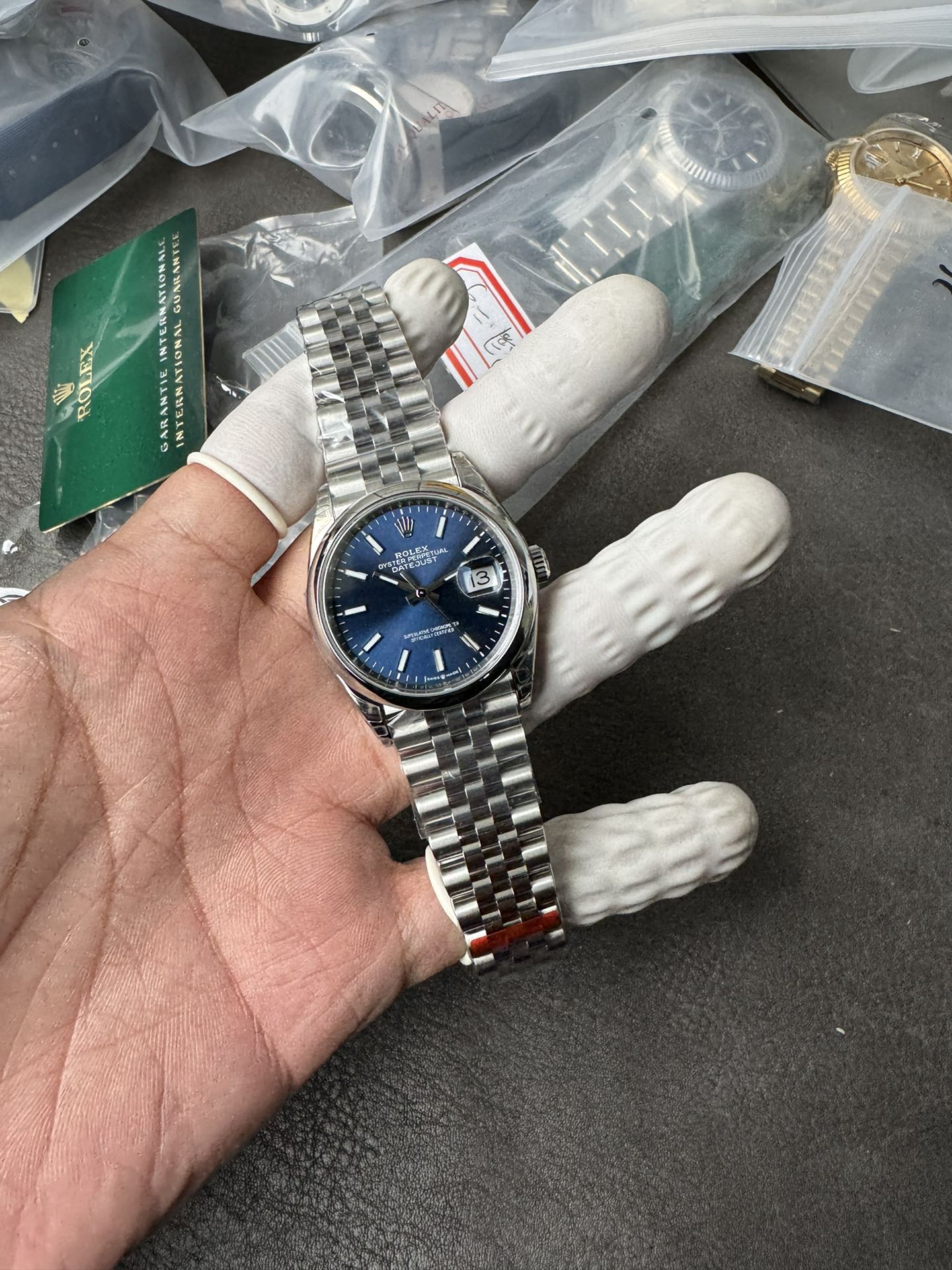 Super Clone Rolex 1:1 Datejust 36 126200 Blue Dial Jubilee Bracelet Smooth Bezel Watches