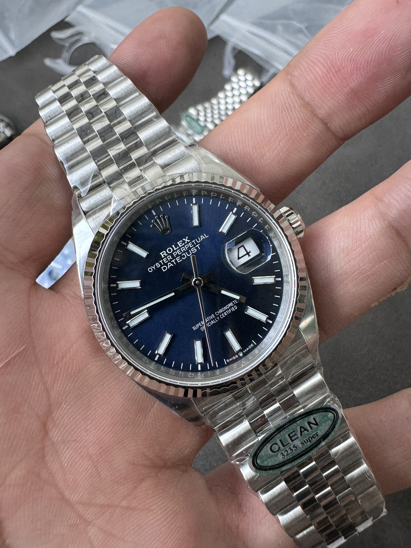 Super Clone 1:1 Rolex Datejust 36MM Blue Dial | 3235 Movement | Jubilee Bracelet
